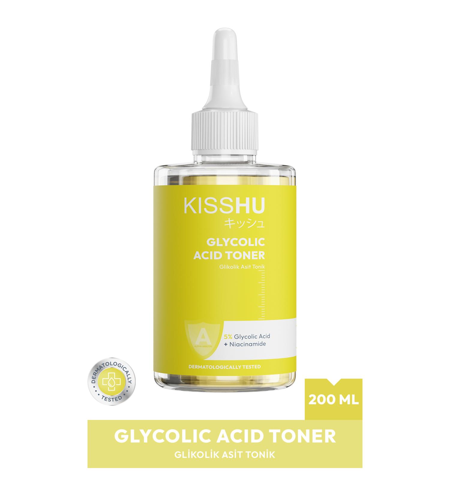 Kisshu Pore Tightening Anti-Spot Toner for All Skin Types - Glycolic Acid 5% + Alpha Arbutin + Niacinamide - Buy Online on GoSupps.com