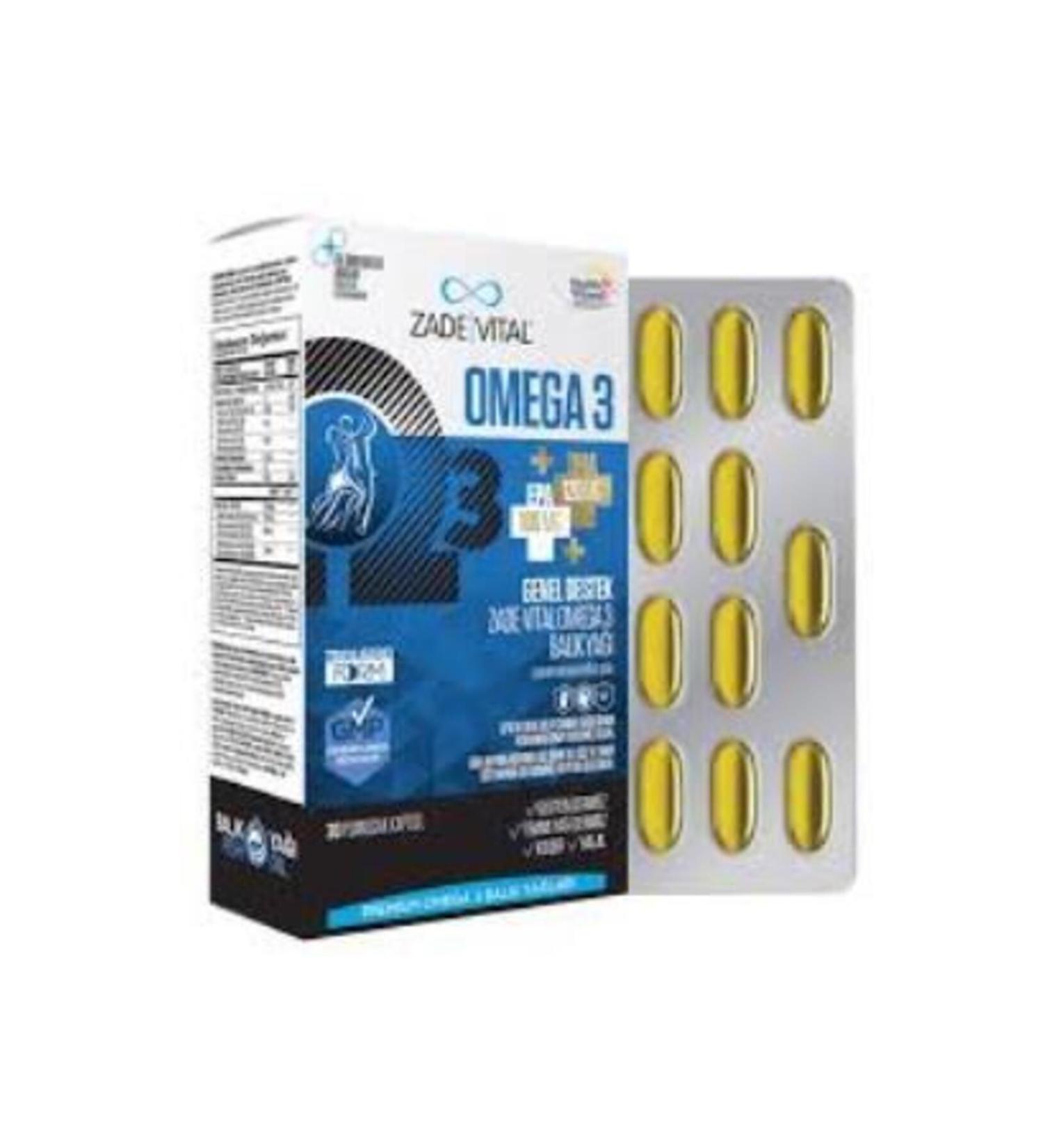 Zade Vital Omega 3 Fish Oil Premium 30 Capsules