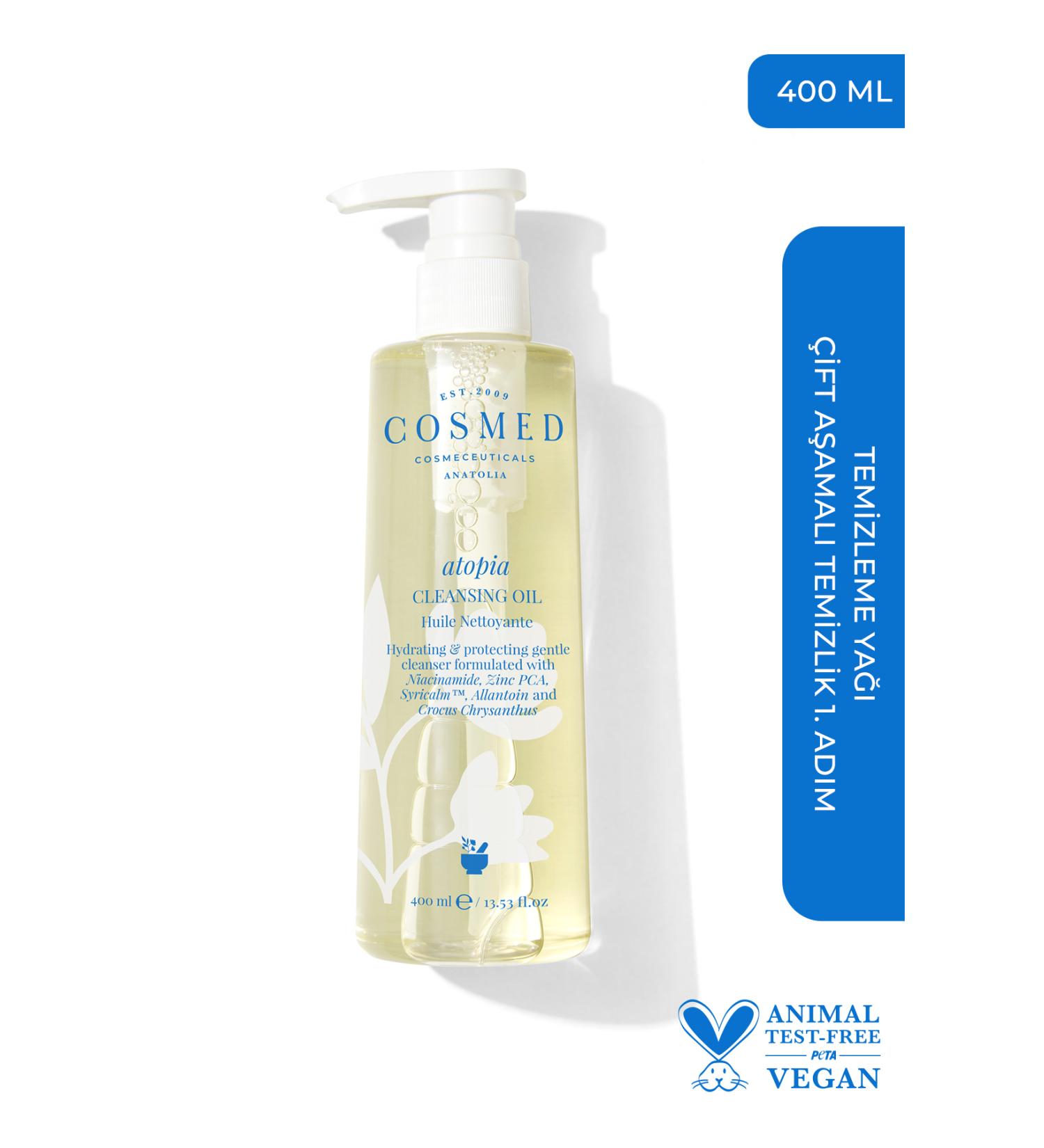 COSMED Atopia Cleansing Oil - Cleansing Oil for Face and Body - Oil Based Cleanser 400 ml