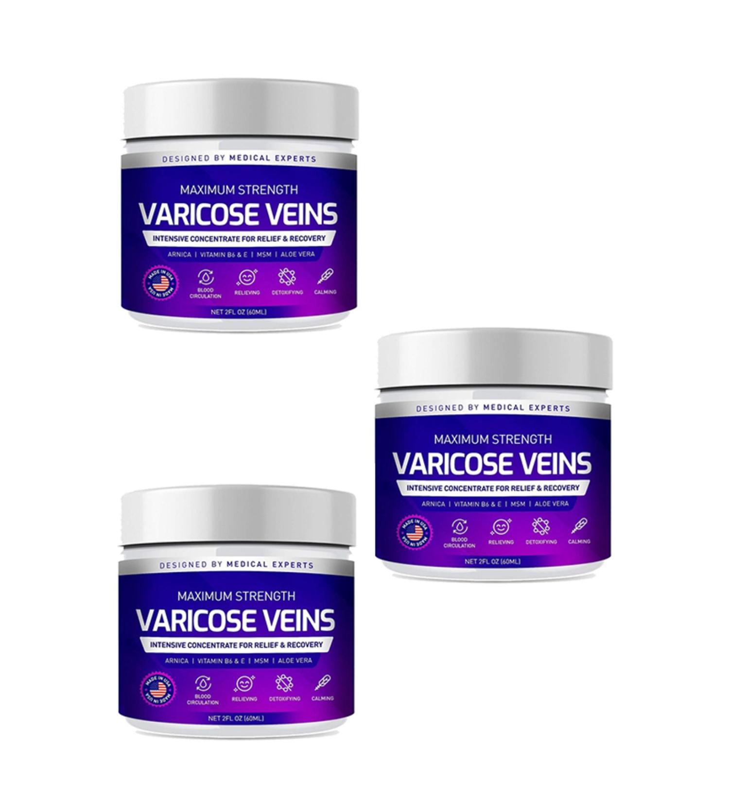 H NTOHU Maximum Strength Varicose Veins Leg Care Cream 100 ml X 3 pcs