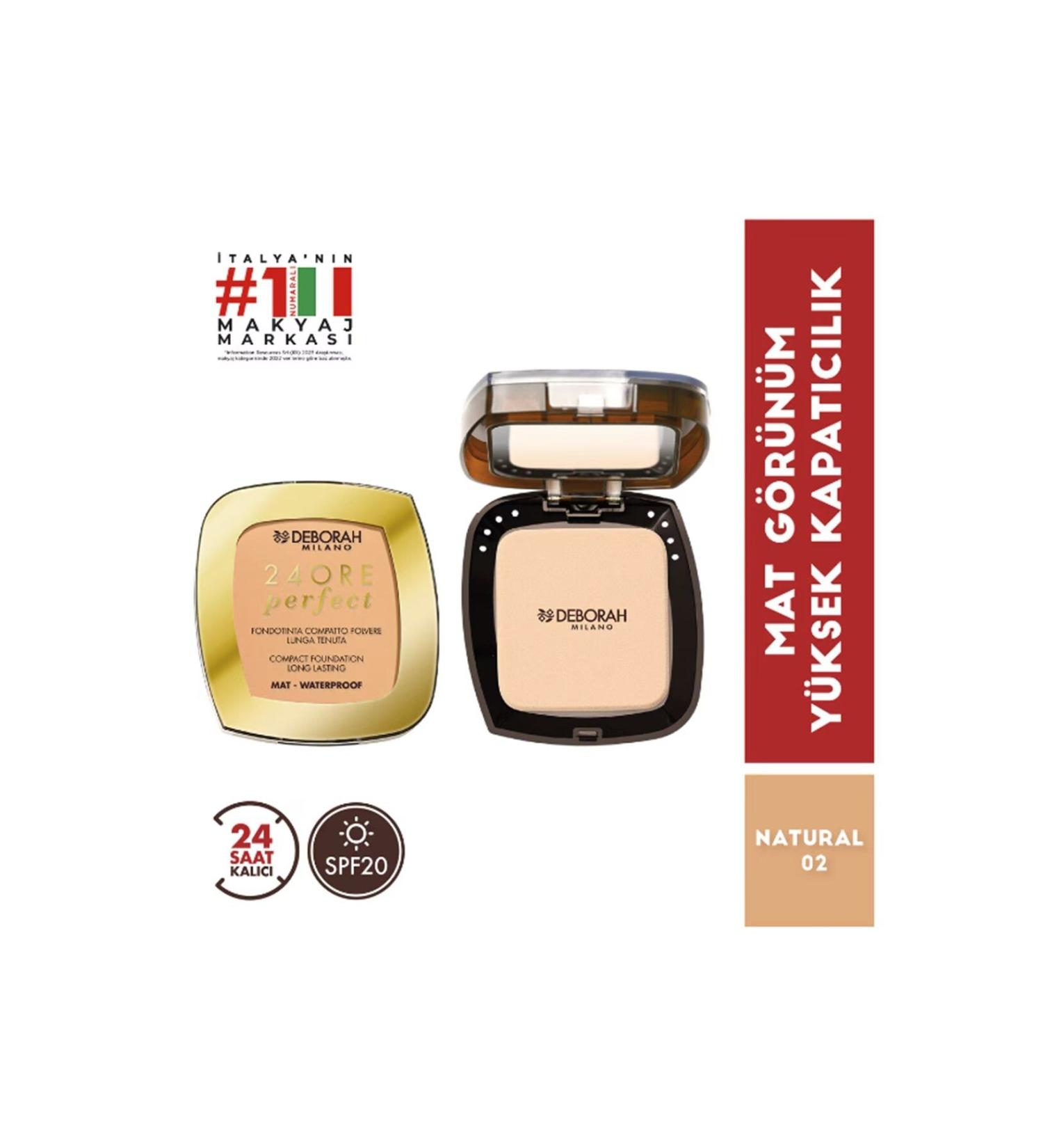 Deborah 24 Ore Compact Long Lasting Fdt Natural 02 - Buy Online on GoSupps.com