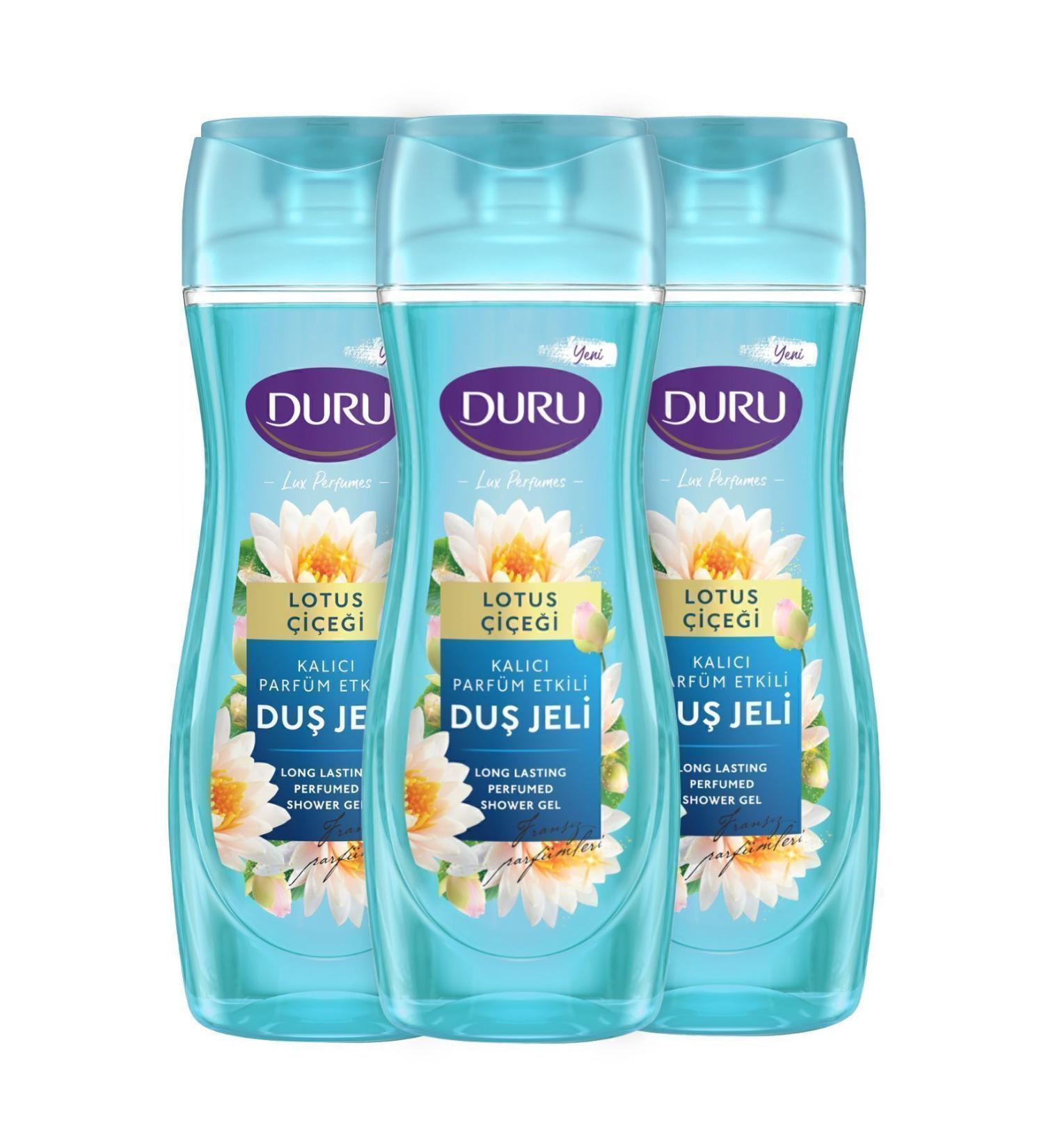Duru Lux Perfumes Lotus Flower Shower Gel 3 Pieces x 650 ml - Buy Online on GoSupps.com
