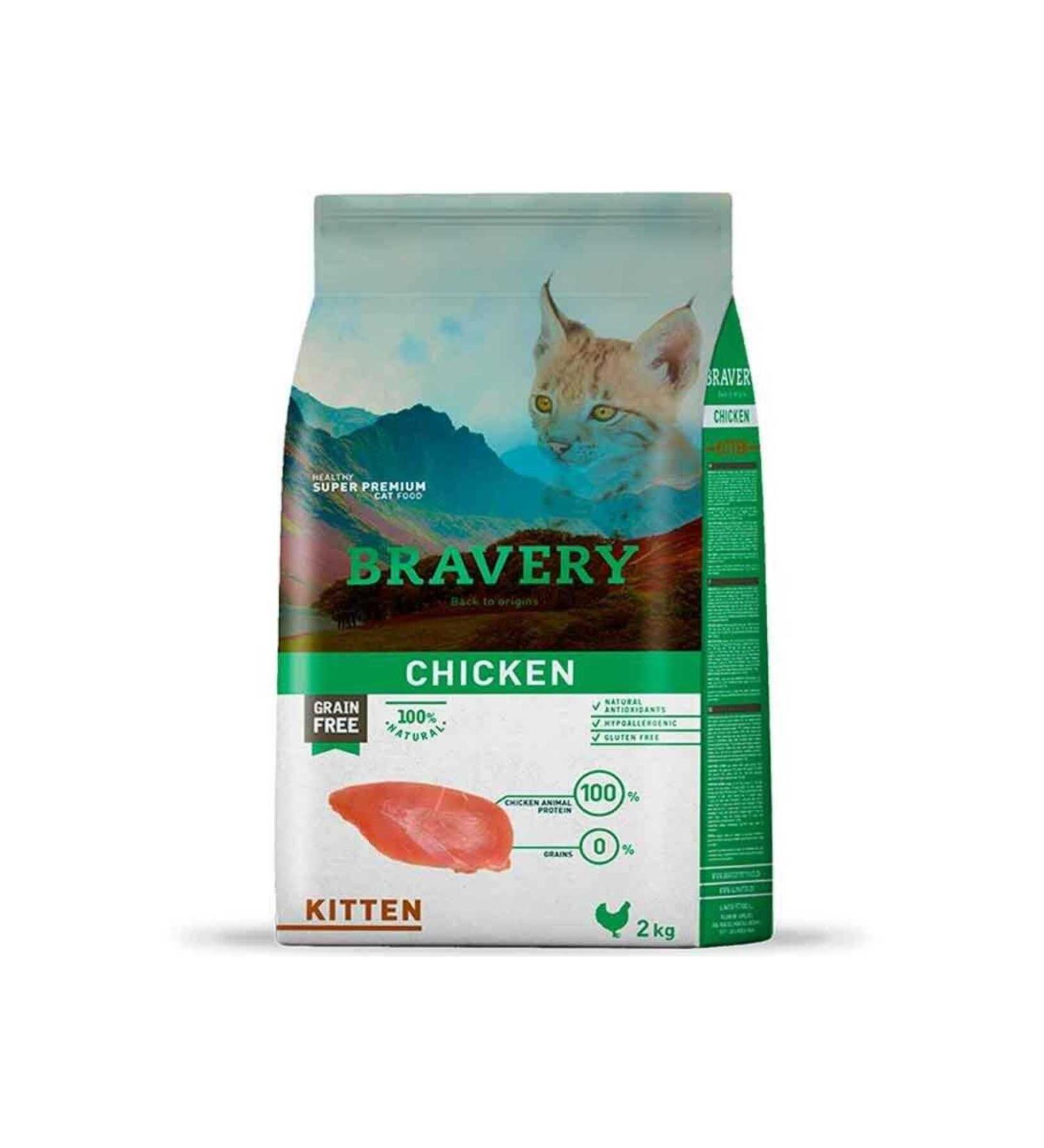 Bravery Grain Free Kitten Cat Food Chicken 2 Kg