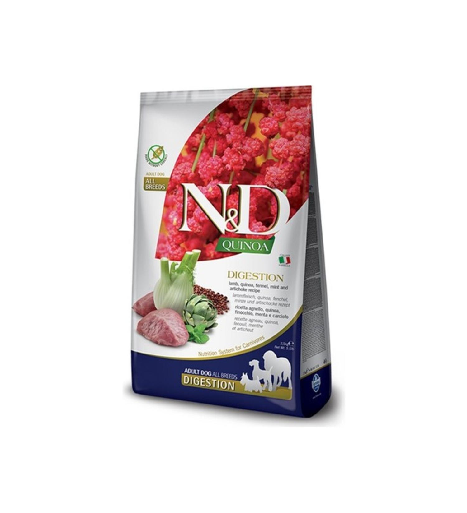 N & D ND Quinoa Digestion Lamb Adult Medium Maxi Dog Food 2.5 Kg