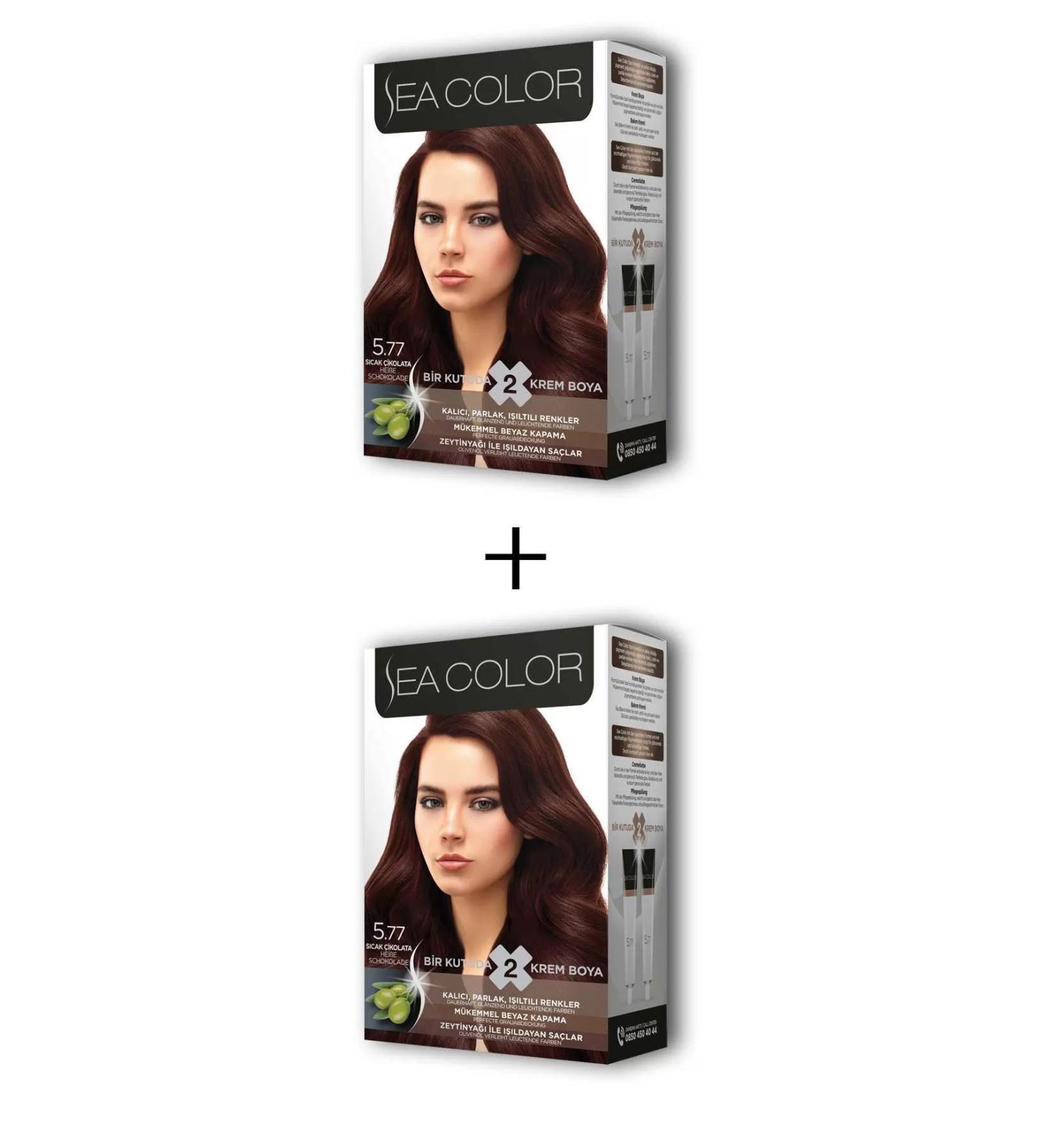Skygo 2X2 Tube Cream Hair Dye Set Hot Chocolate No:5.77