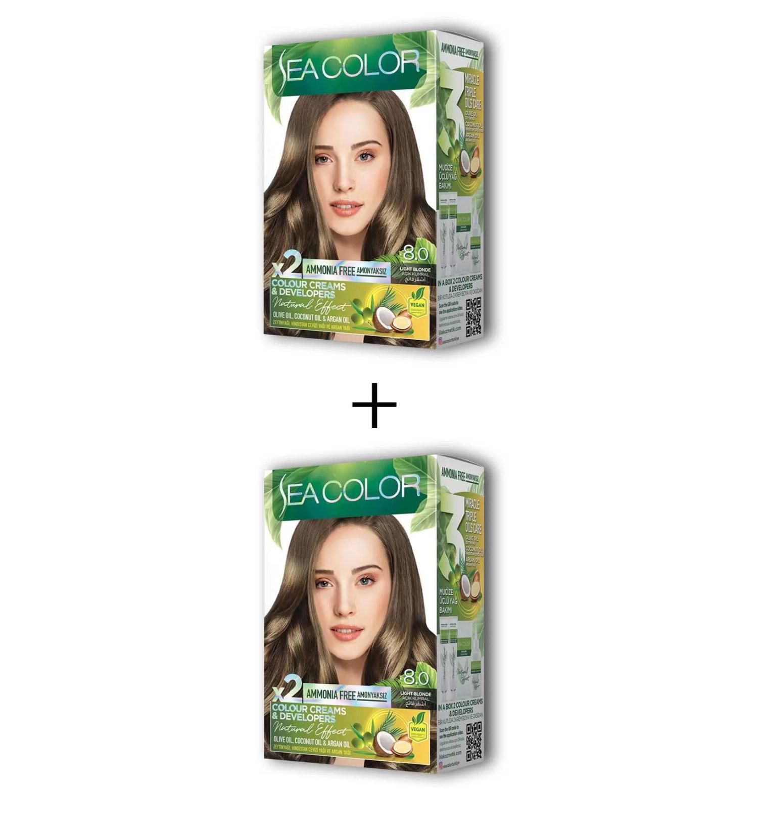 Skygo 2X2 Tube Cream Hair Dye Set Light Blonde No:8.0