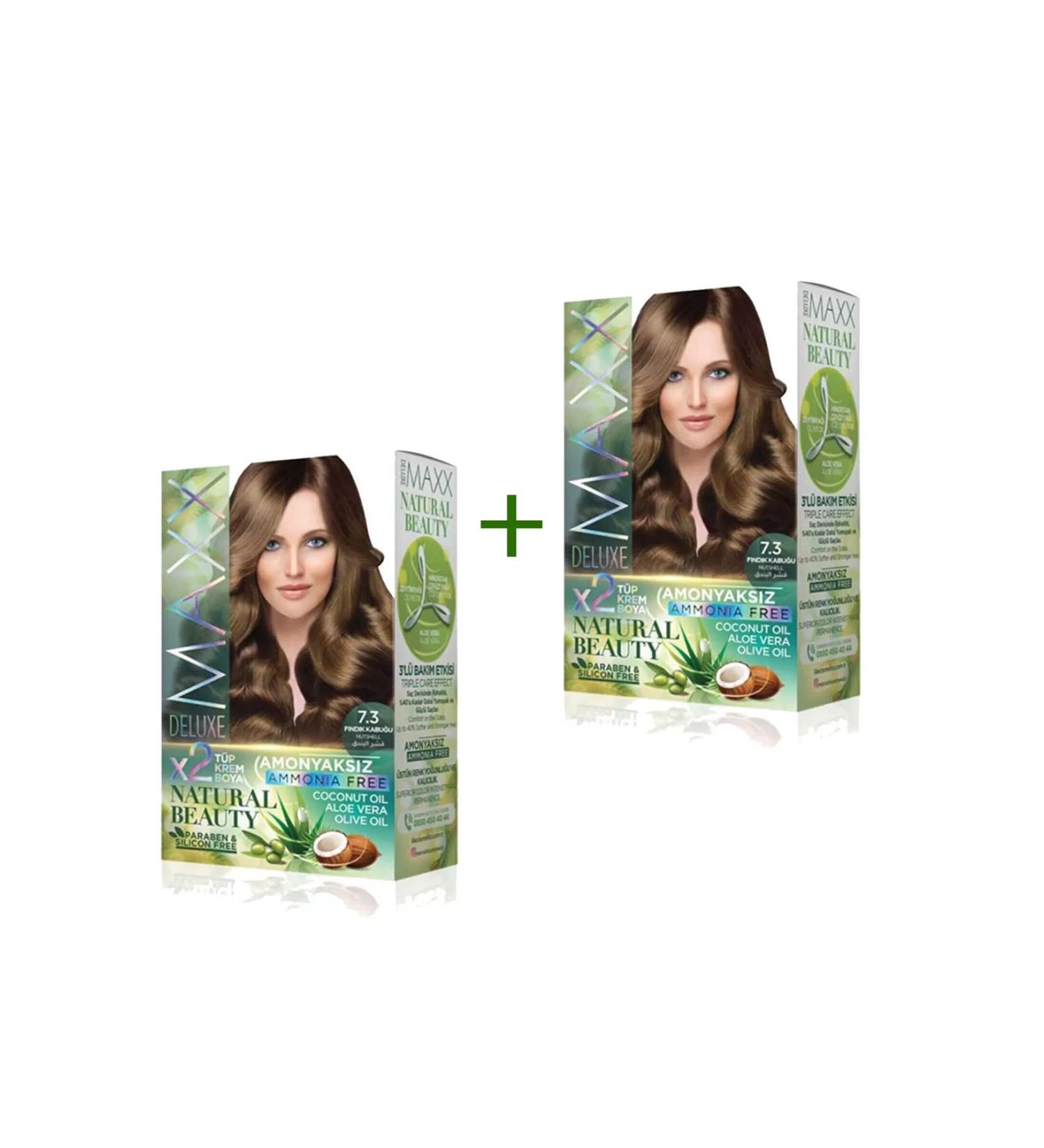 Skygo 2 Pack Natural Beauty Ammonia Free Hair Dye 7.3 Hazelnut Shell