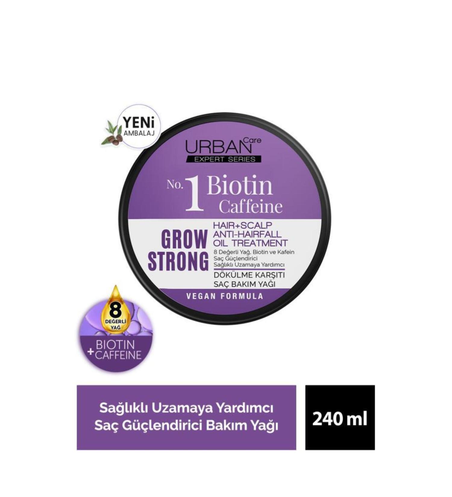 Urban Care Expert Biotin And Caffeine Grow Strong Hair Strengthening Care Oil-vegan-240ml - Buy Online on GoSupps.com