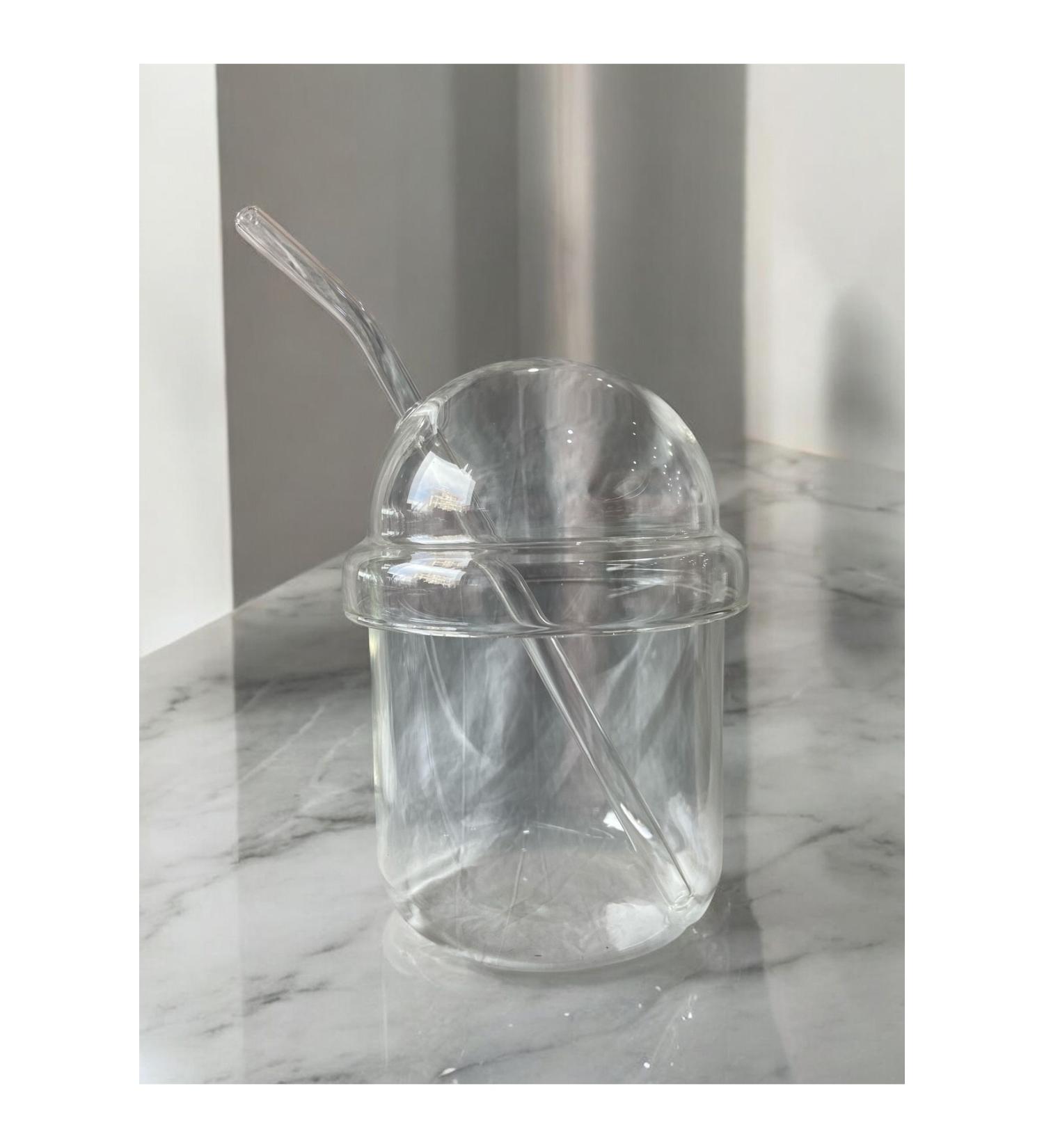 fatih avm glass cup with straw