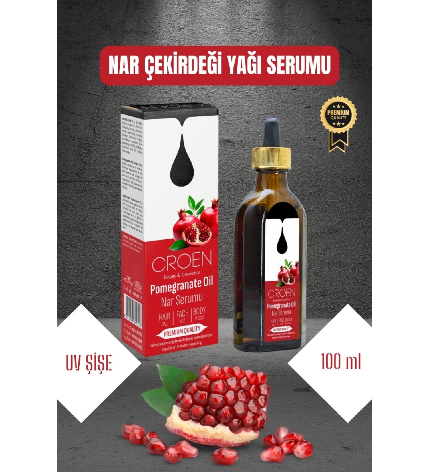 Croen Beauty Pomegranate Seed Oil Serum 100 ml Premium Face Body Hair Hand - Buy Online on GoSupps.com