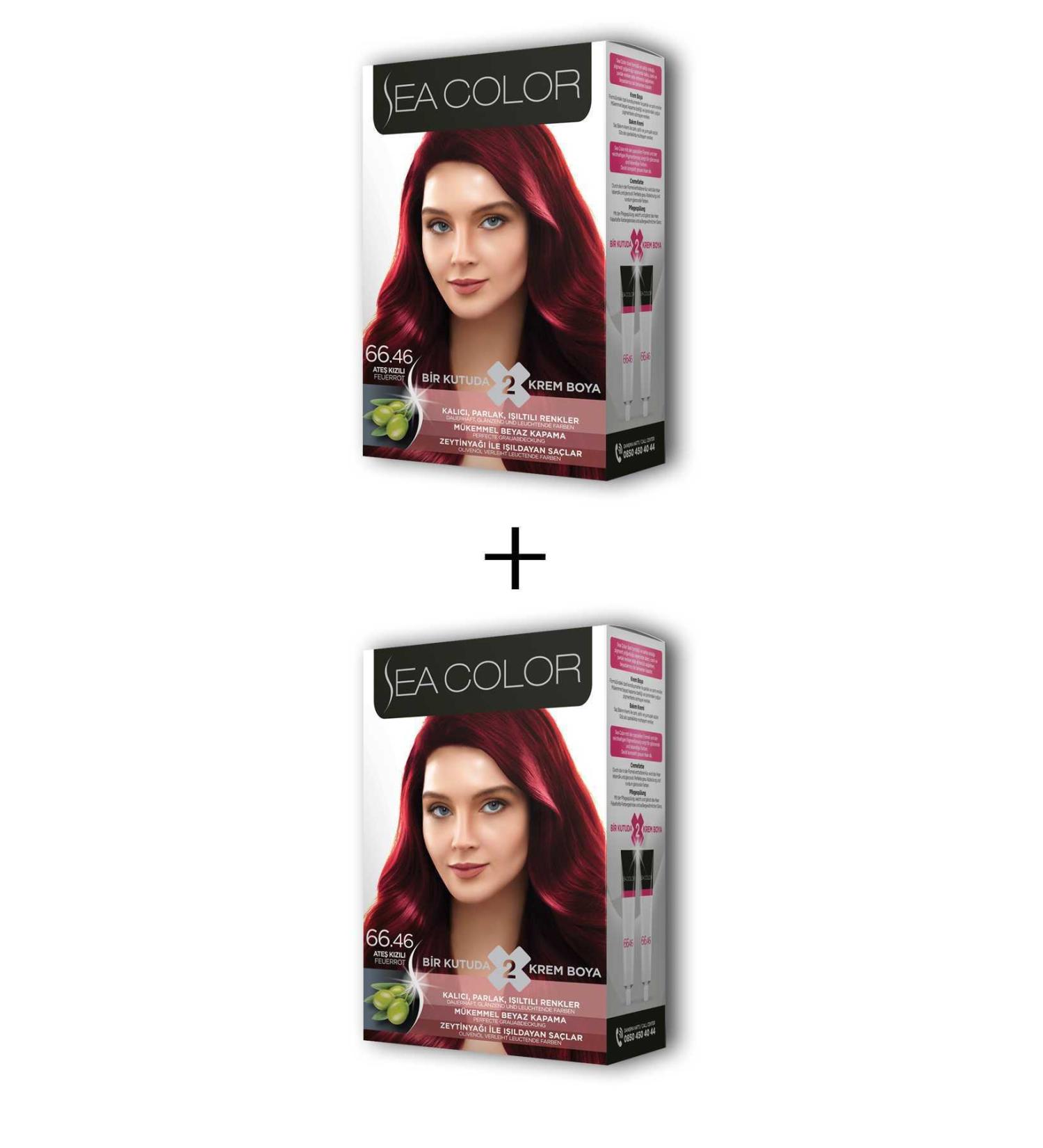 fastproduct 2X2 Tube Cream Hair Dye Set Fire Red No:66.46