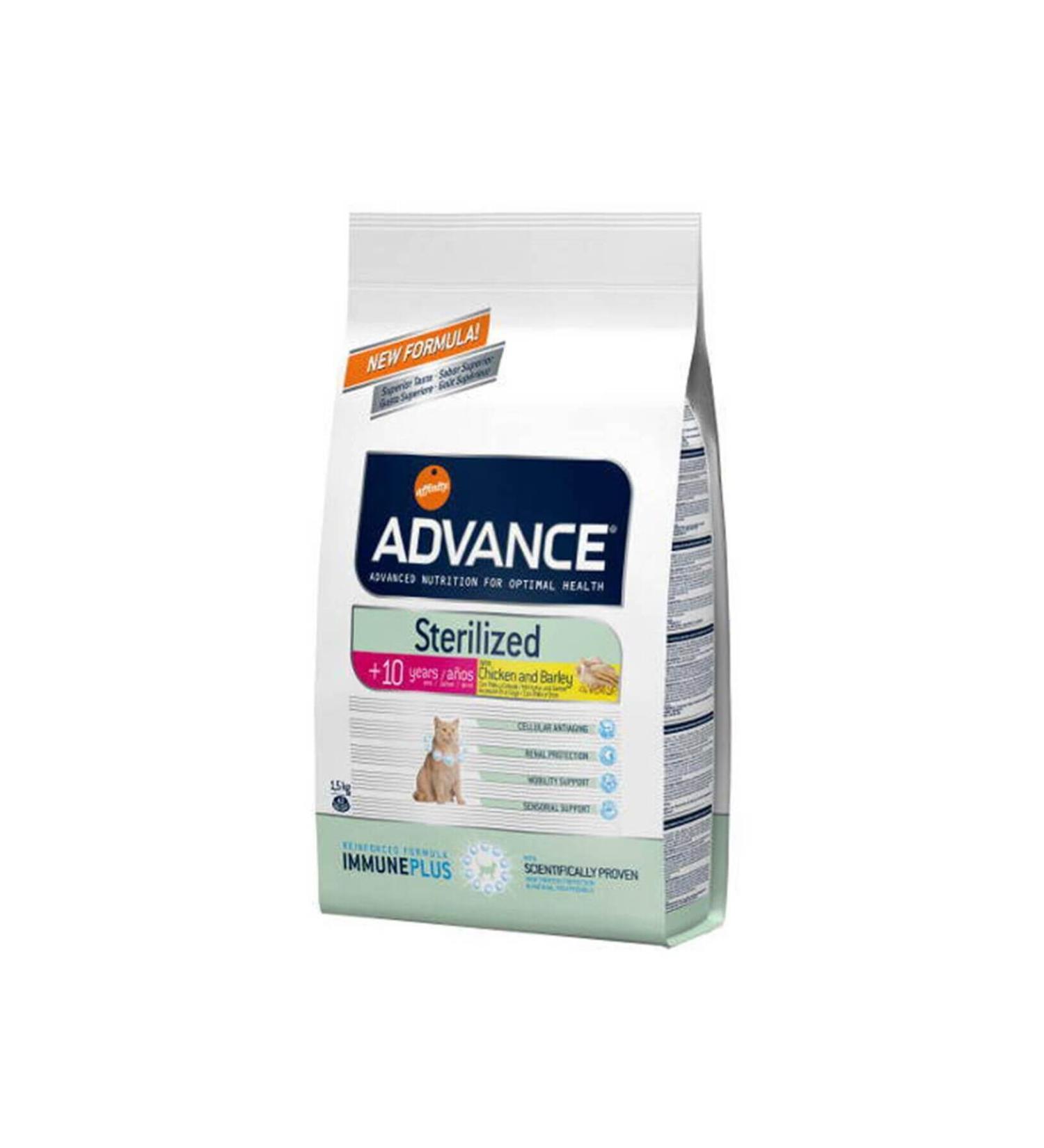 Advance Chicken Sterilized 10 Years Old and Above Senior Cat Dry Food 1.5 Kg