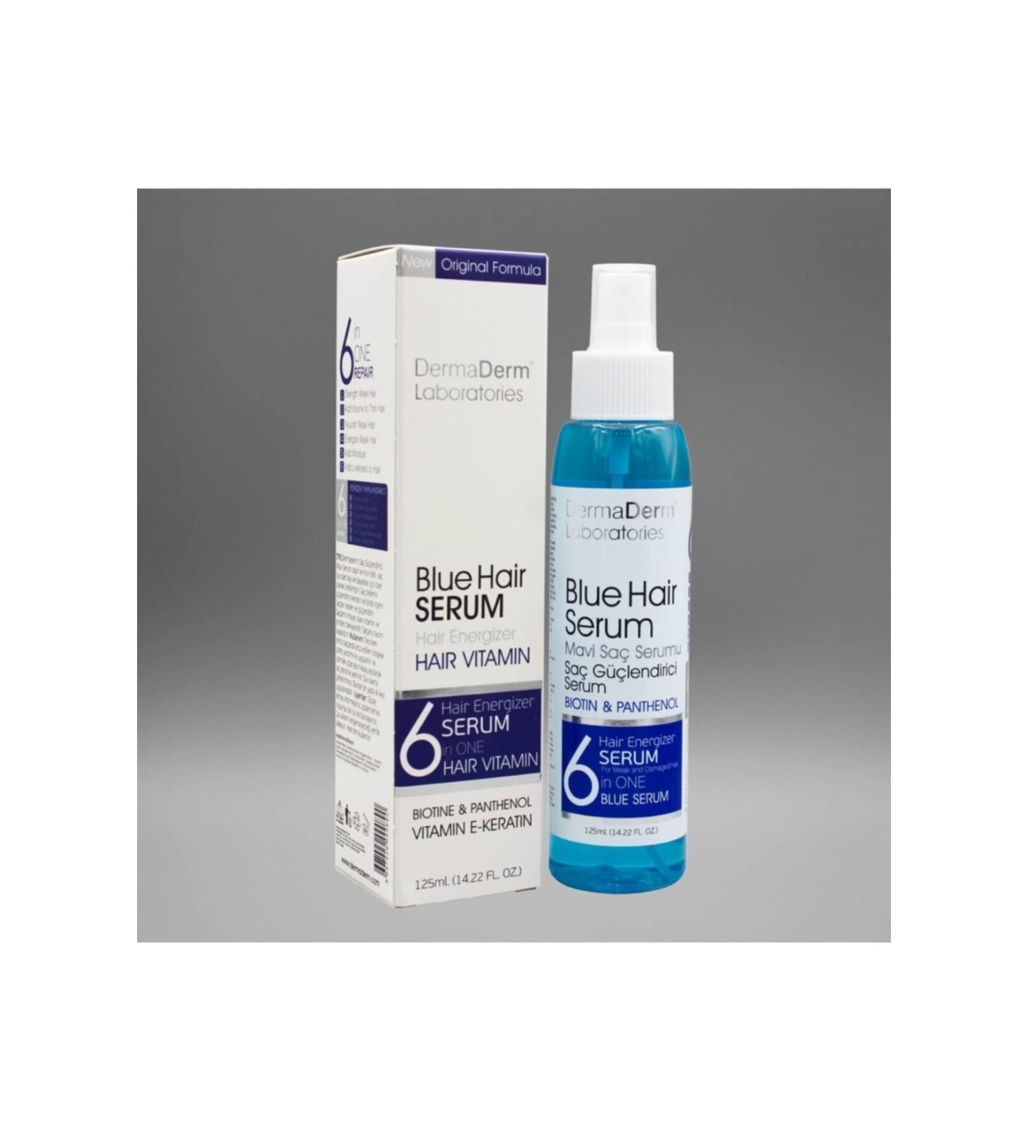 DermaDerm Anti-Hair Loss Blue Water and Hair Strengthening Serum 125 ml Biotin Panthenol Keratin - Buy Online on GoSupps.com