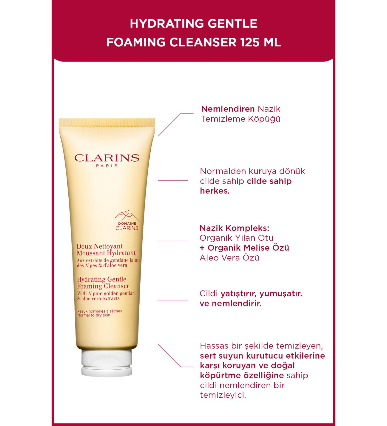 Clarins HYDRATING GENTLE FOAMING CLEANSER 125 ML - Cleanser for Normal to Dry Skin - Buy Online on GoSupps.com
