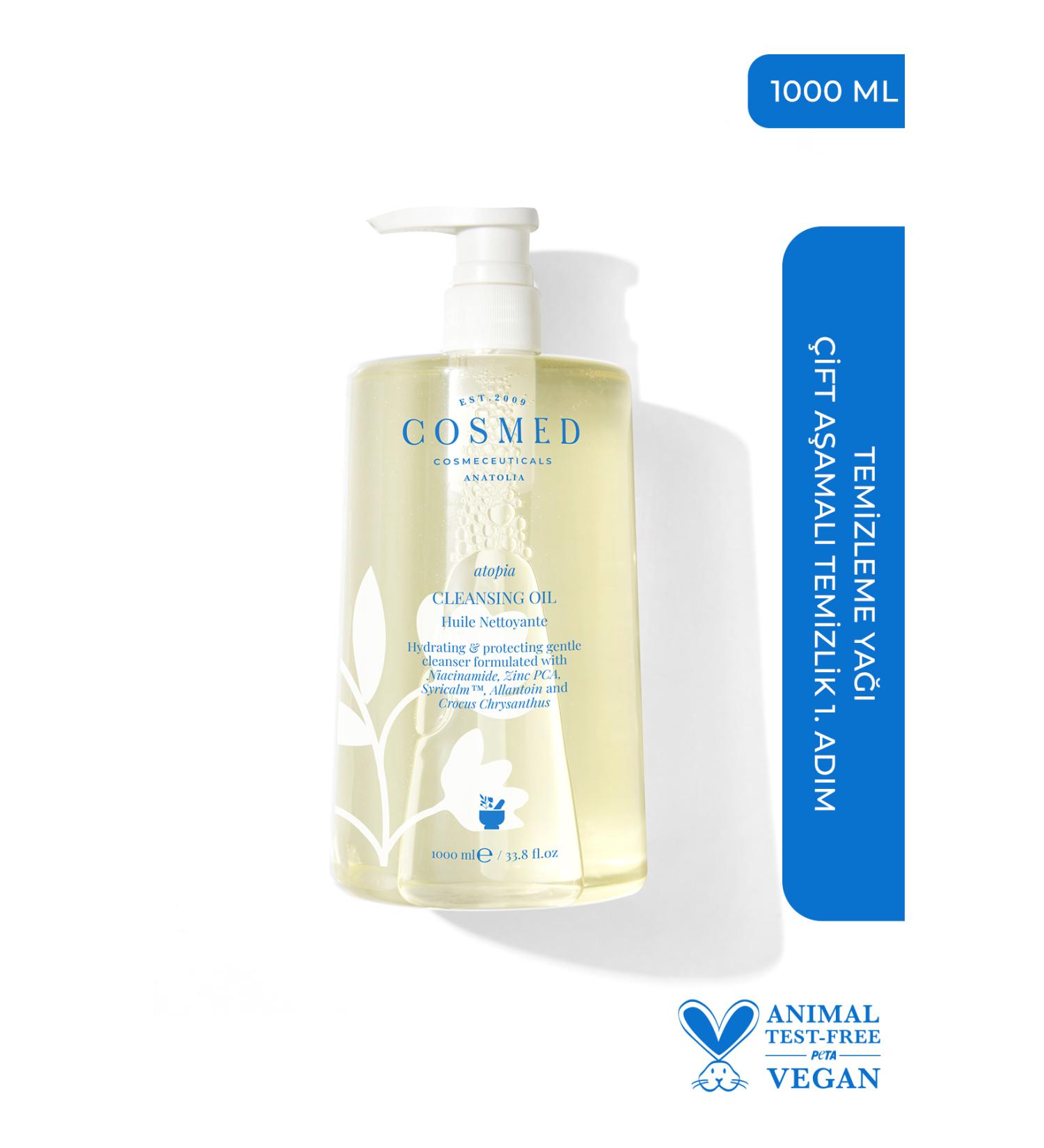 COSMED Atopia Cleansing Oil - Cleansing Oil for Face and Body - Oil Based Cleanser 1000 ml
