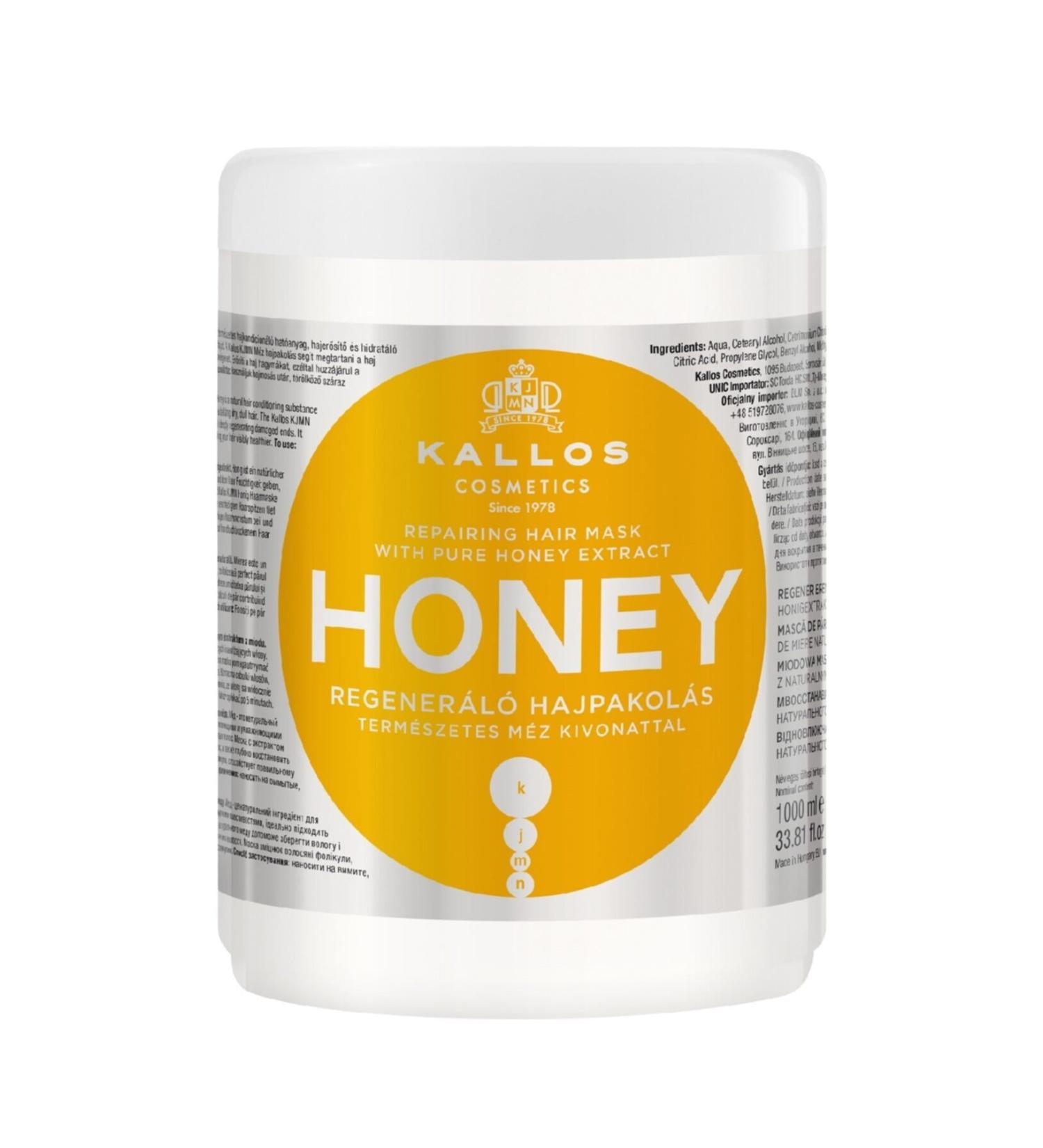 Kallos Cosmetics Honey Repairing Repairing Hair Care Mask with Pure Honey Extract 1000 ml