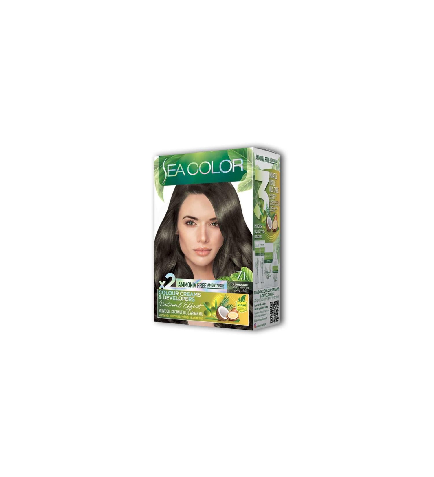 2 Tube Cream Hair Dye Set Ash Blonde No:7.1