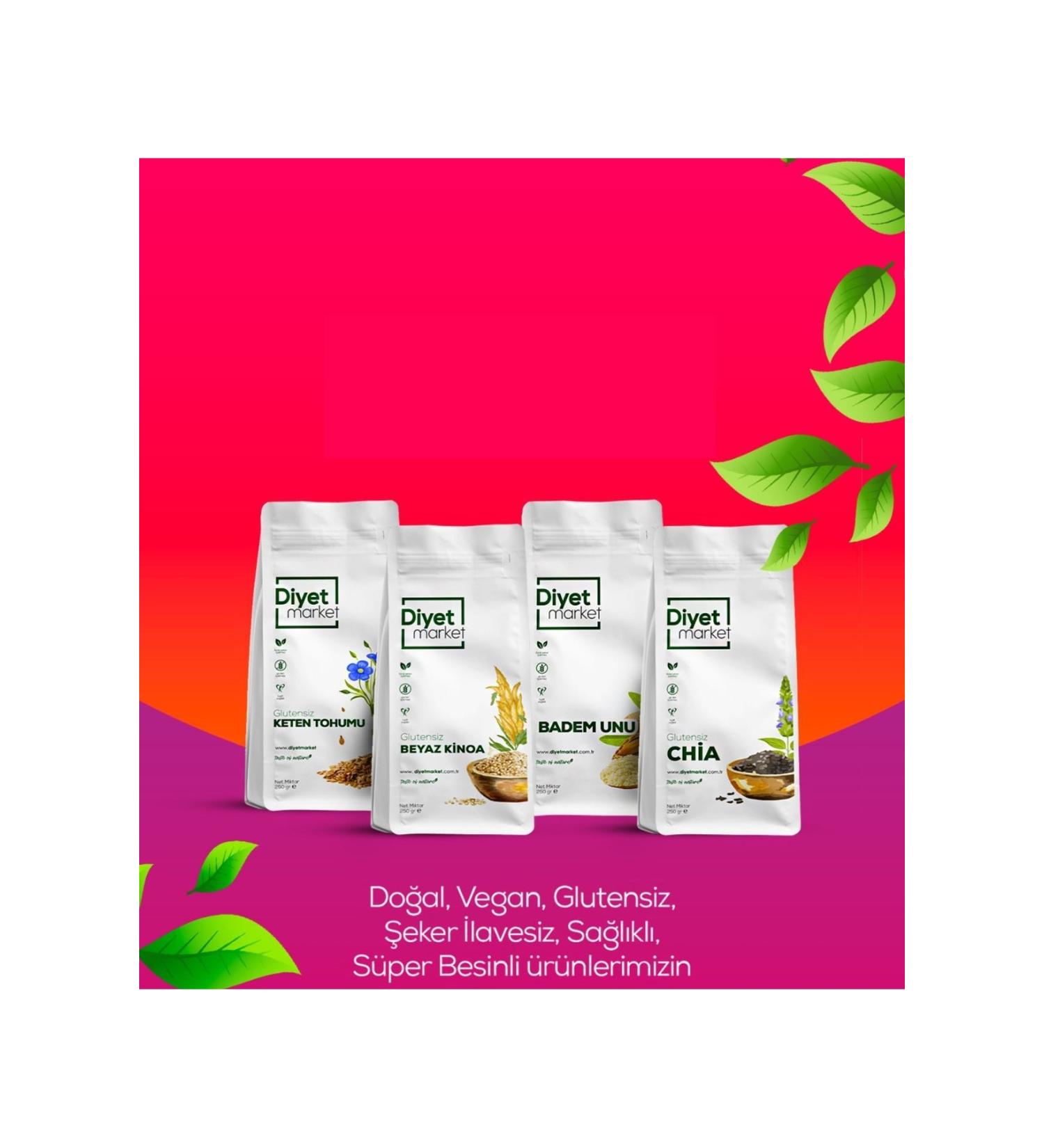 DIET MARKET DIET PACKAGE (CHIA-FLAXSEED-ALMOND-WHITE QUINOA)250GR