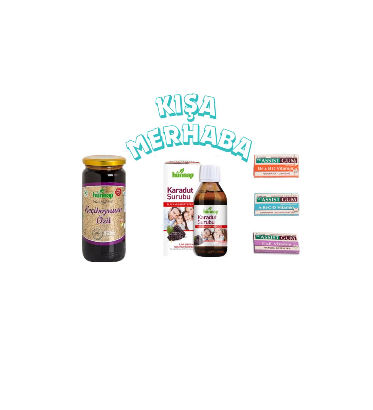 JUJUBE CAROB EXTRACT 640 GR (1 PIECE) + BLACK MULBERRY SYRUP (1 PIECE) + VITAMIN GUM VARIETIES (3 PIECES EACH)