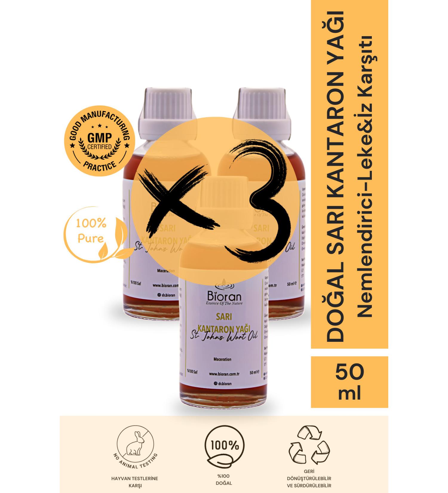 3 Piece St. John's Wort Oil 50 Ml Glass Dropper Set (Organic Olive Oil)