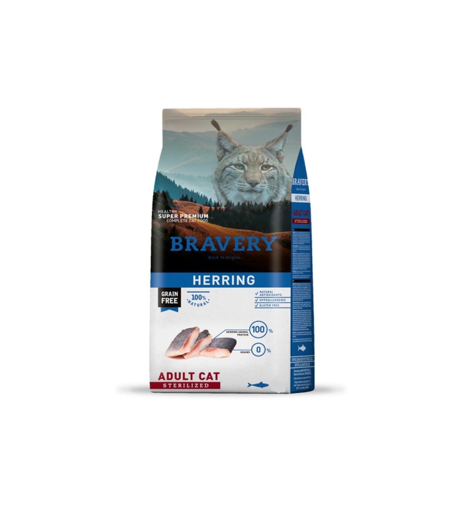 Bravery Grain-Free Sterilized Herring Adult Cat Food 2 Kg