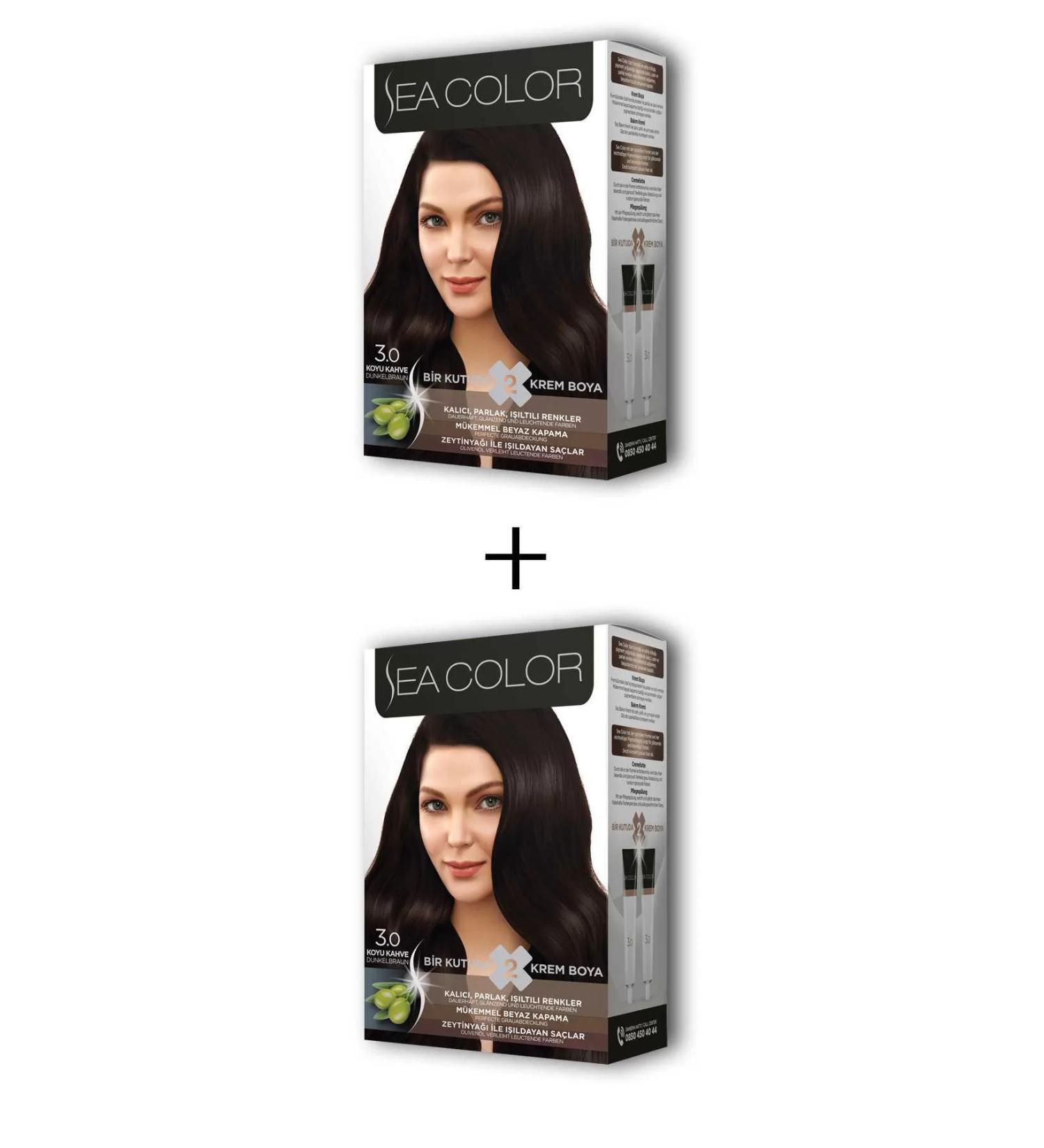 Skygo 2X2 Tube Cream Hair Dye Set Dark Brown No:3.0