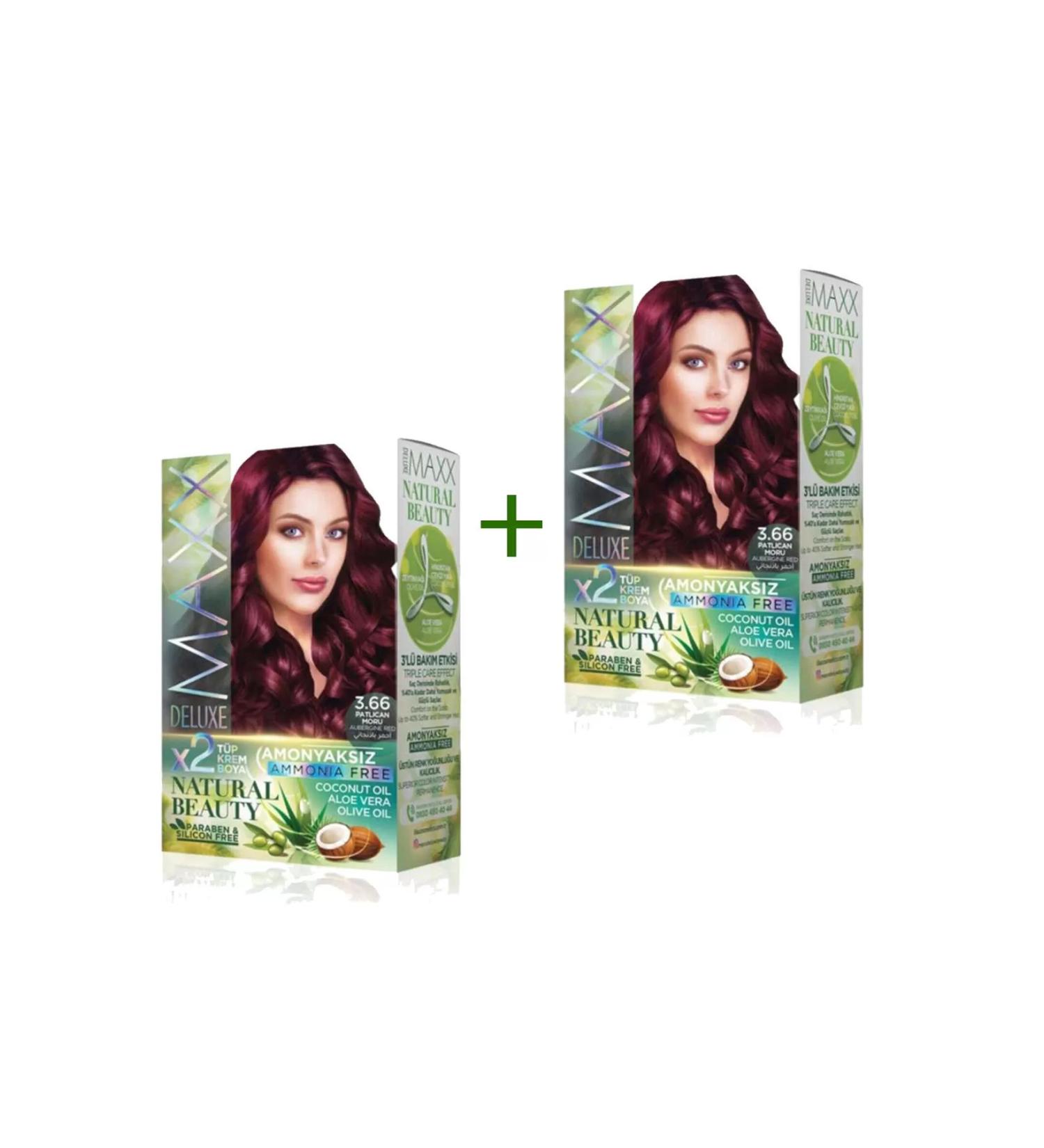 Skygo 2 Pack Natural Beauty Ammonia Free Hair Dye 3.66 Eggplant Purple