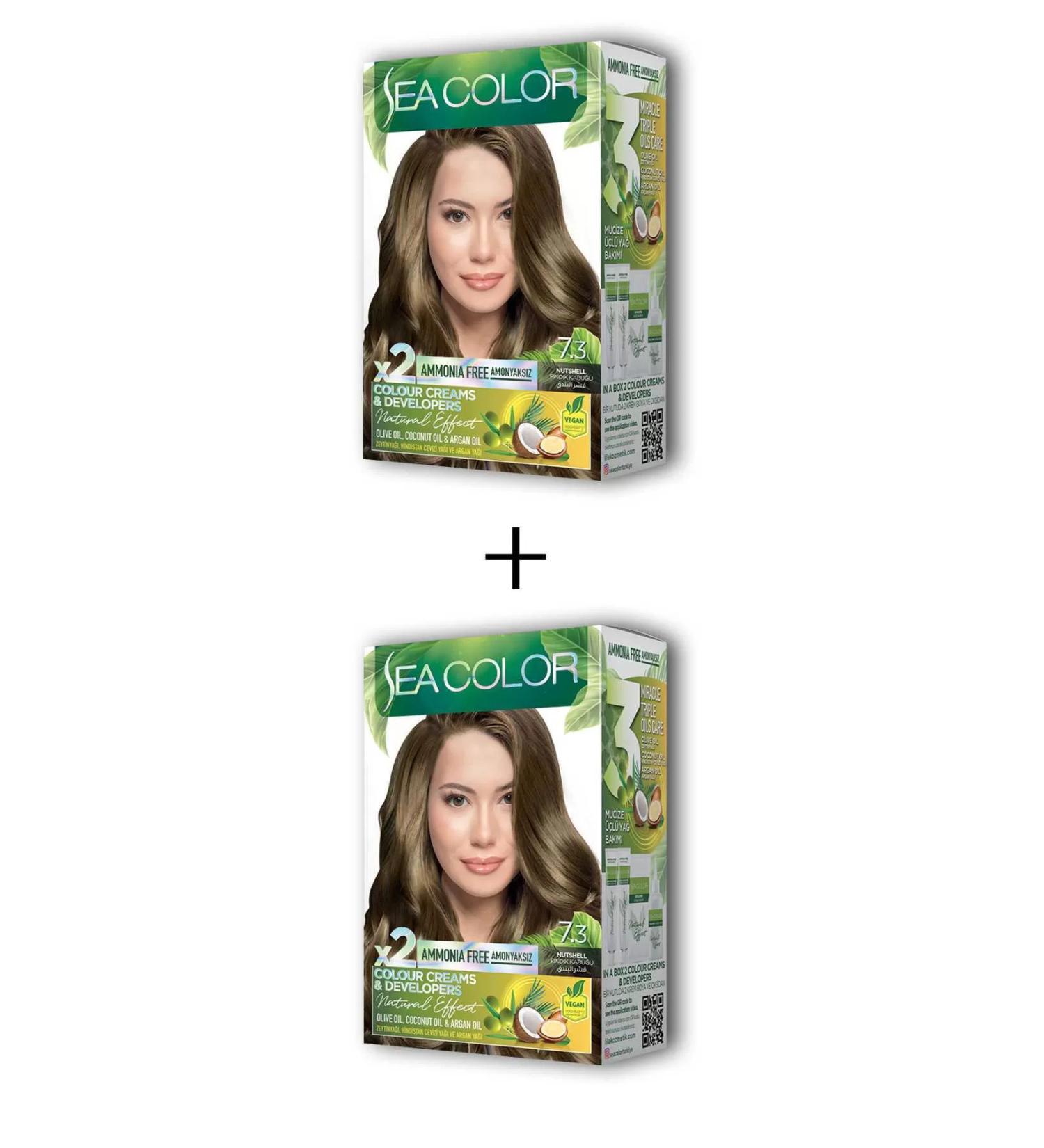 Skygo 2X2 Tube Cream Hair Dye Set Hazelnut Shell No:7.3