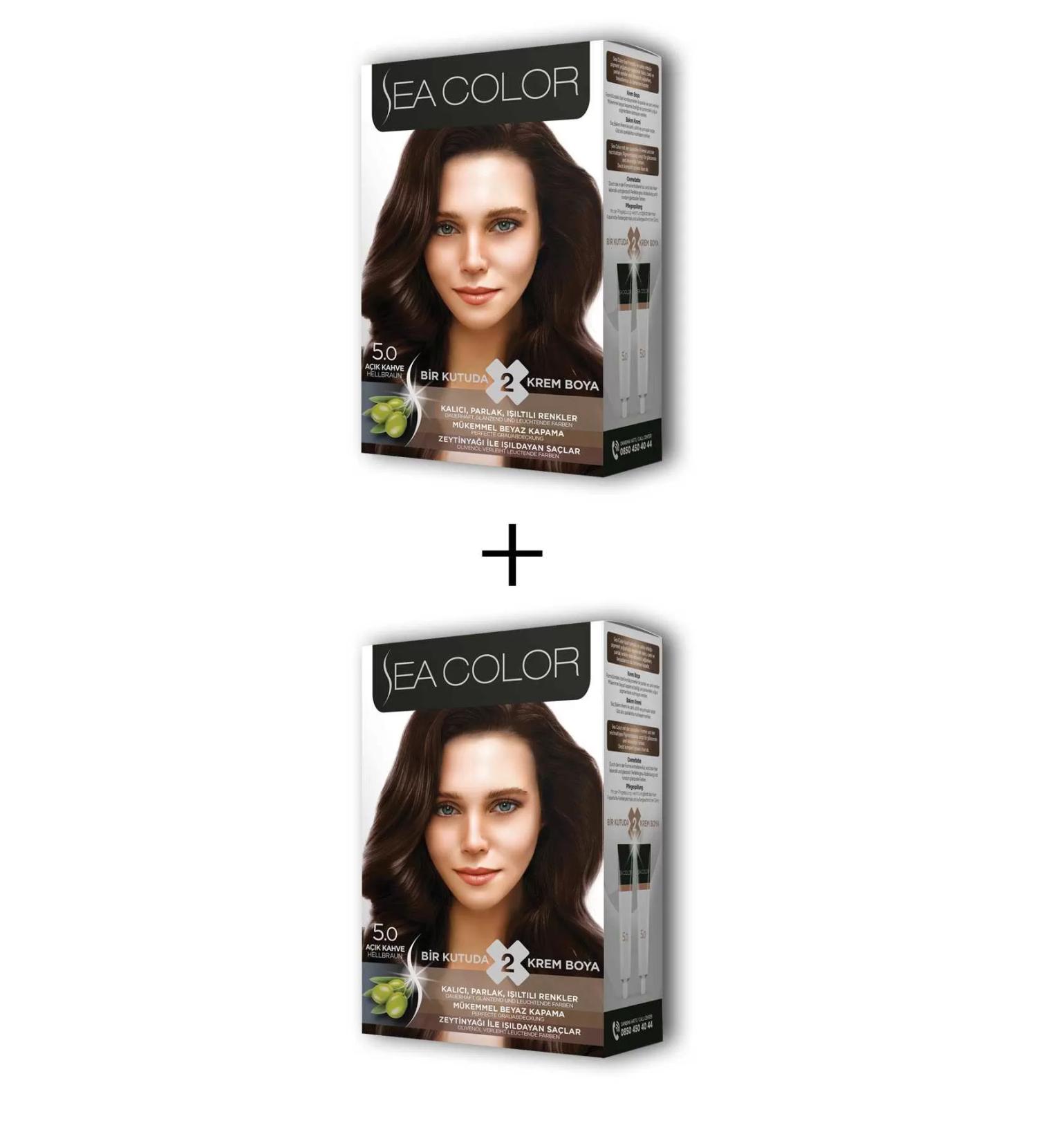 Skygo 2x2 Tube Cream Hair Dye Set Light Brown No: 5.0