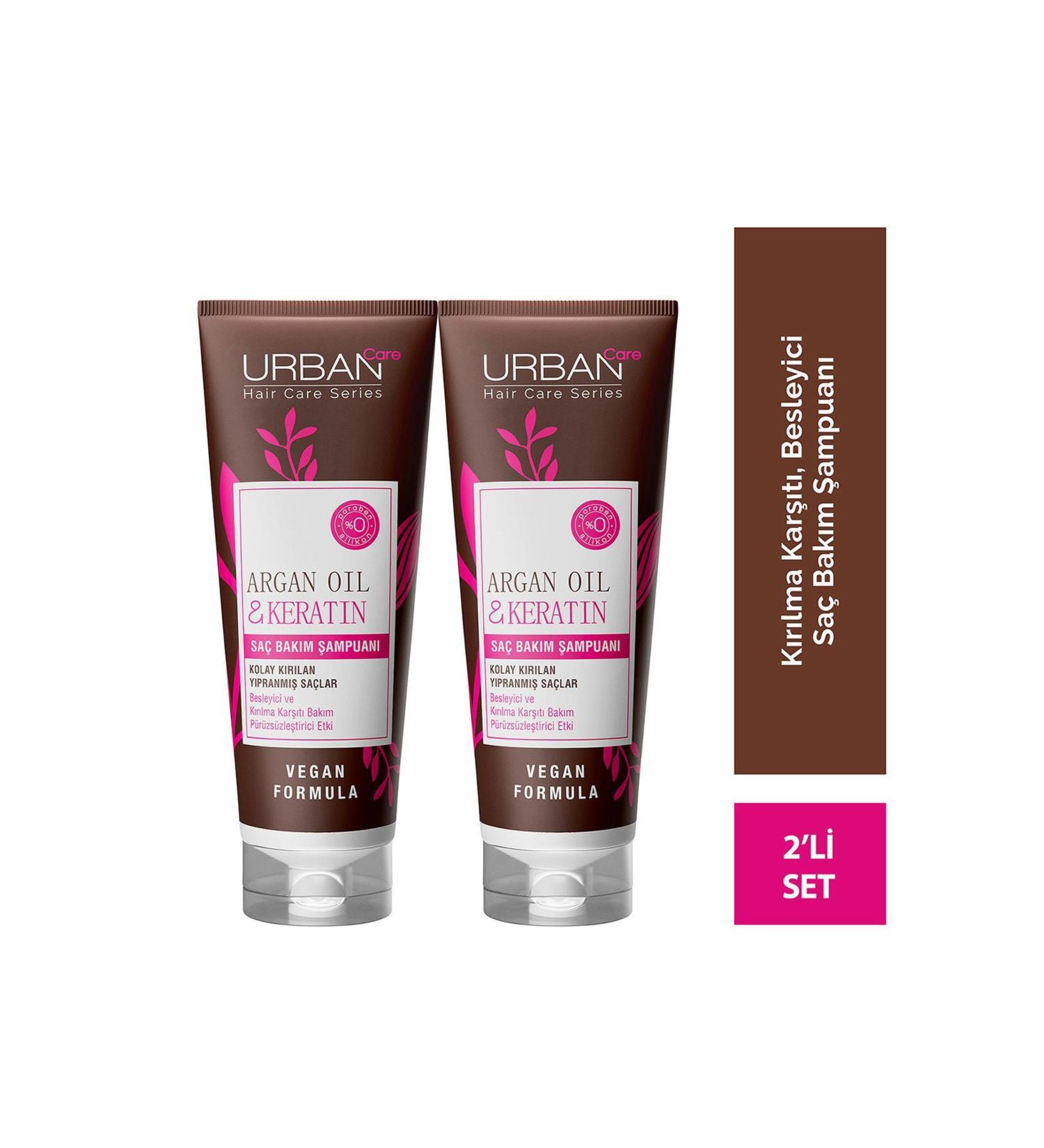Urban Care Argan Oil & Keratin Special Shampoo for Easily Breakable Hair X2 Pieces - 250 ml - Buy Online on GoSupps.com
