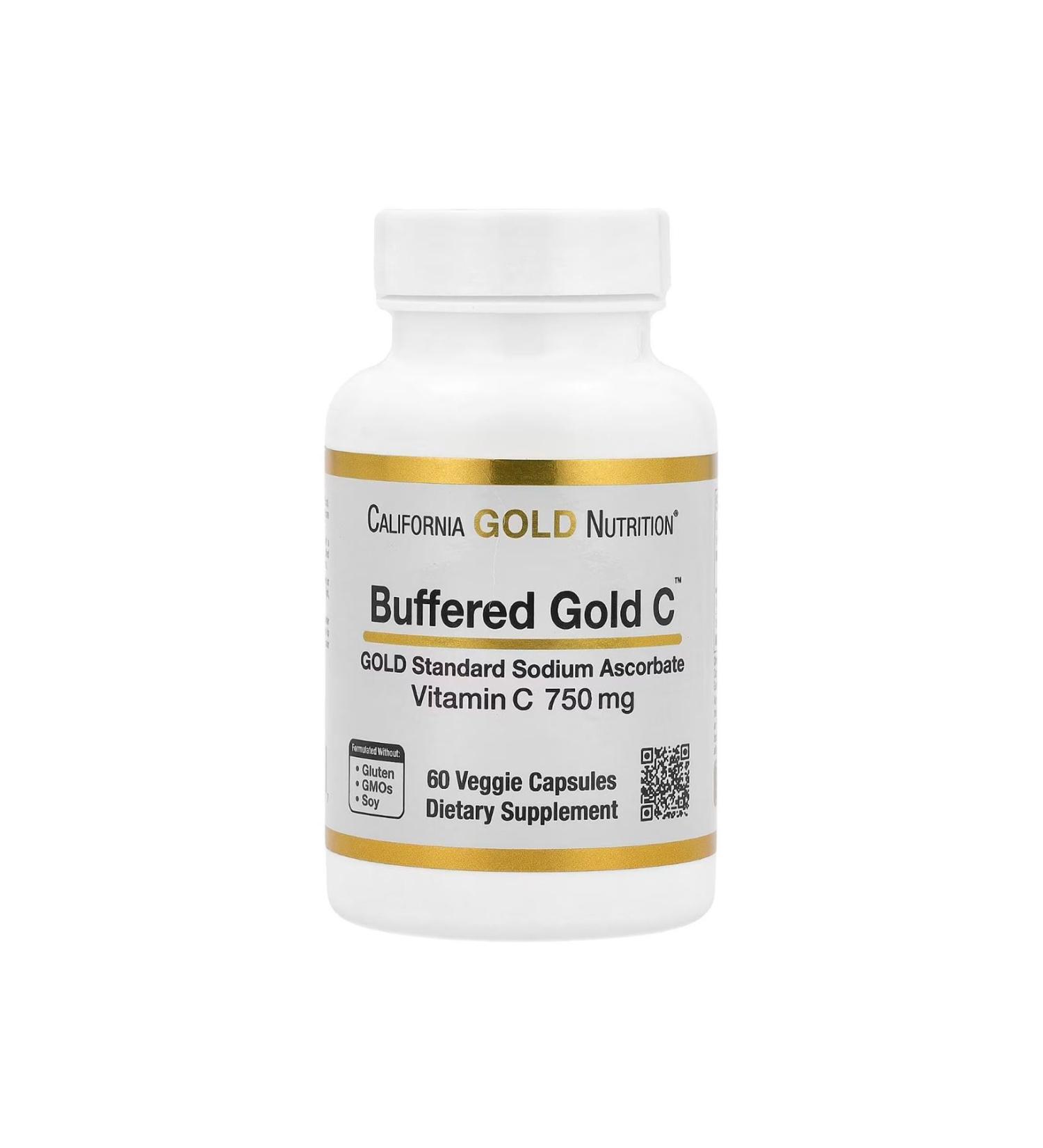 California Gold Nutrition Buffered Gold C 750 mg 60 Capsules