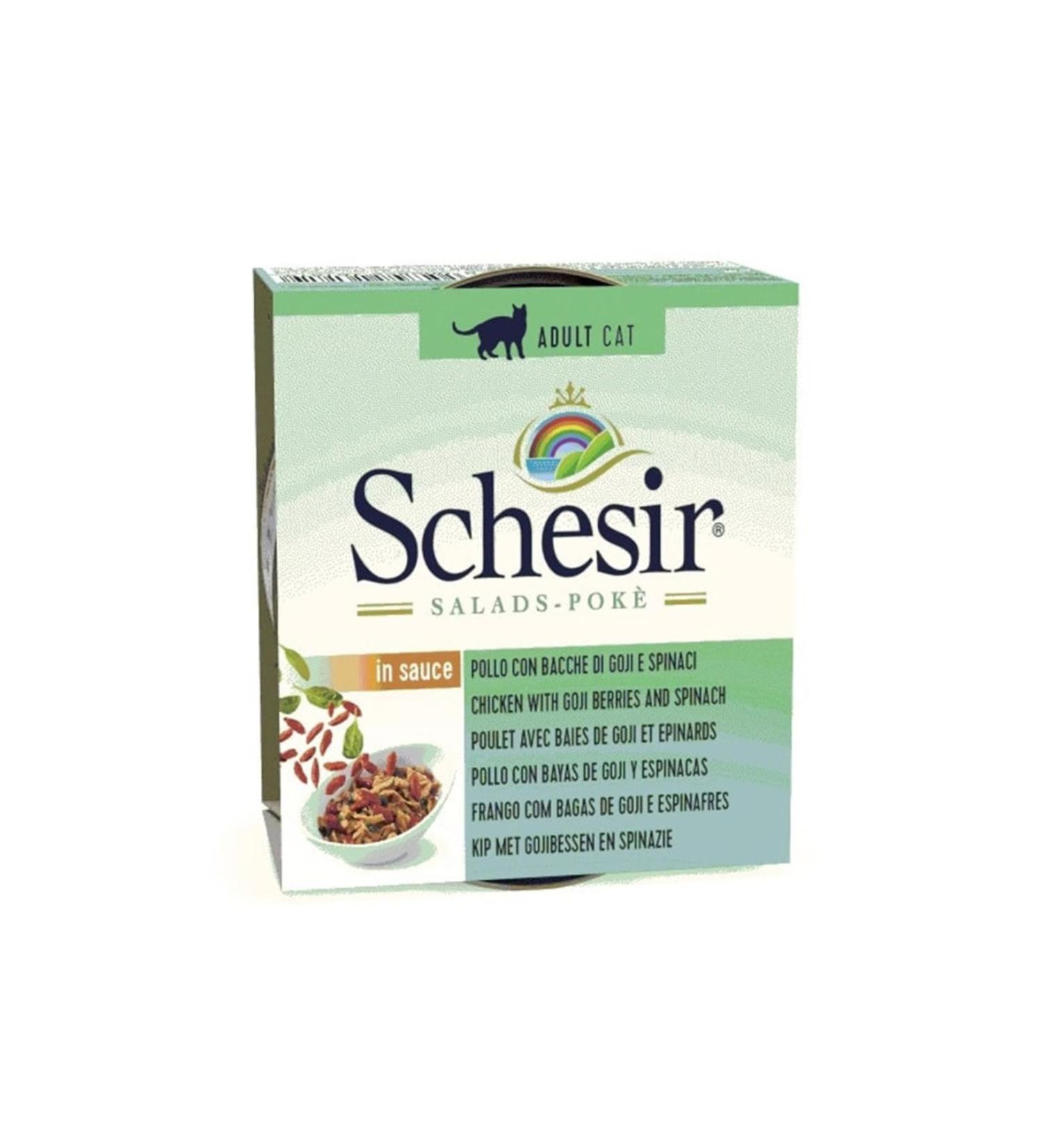 Schesir Salads Poke Chicken Gojiberry Spinach Cat Salad 85 gr