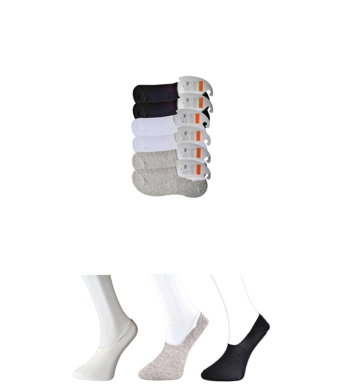 Skygo Black Grey and White Men's Ballerina Socks 6 pairs