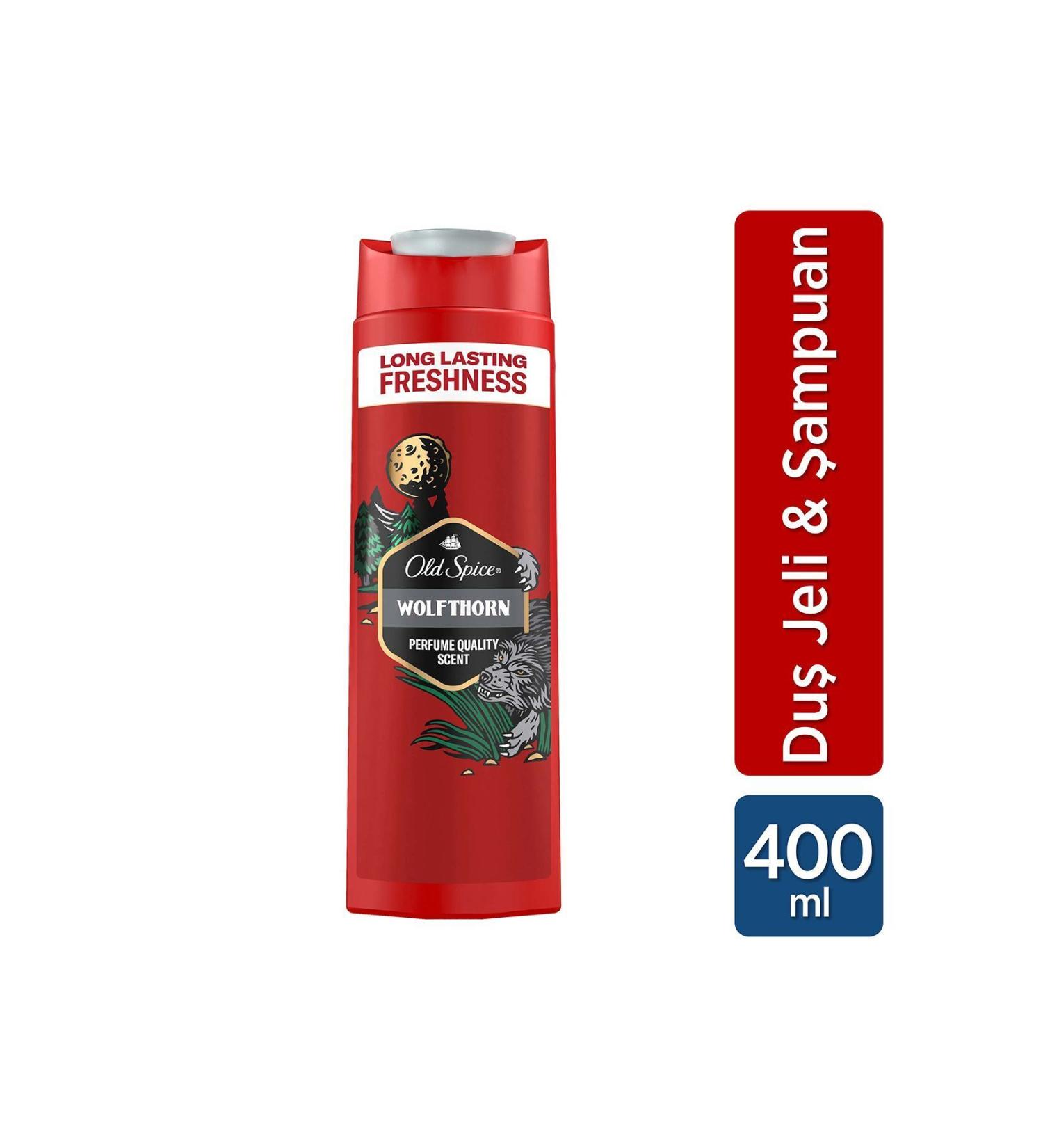 Old Spice Wolfthorn Men's Shower Gel and Shampoo 400 ml - Buy Online on GoSupps.com