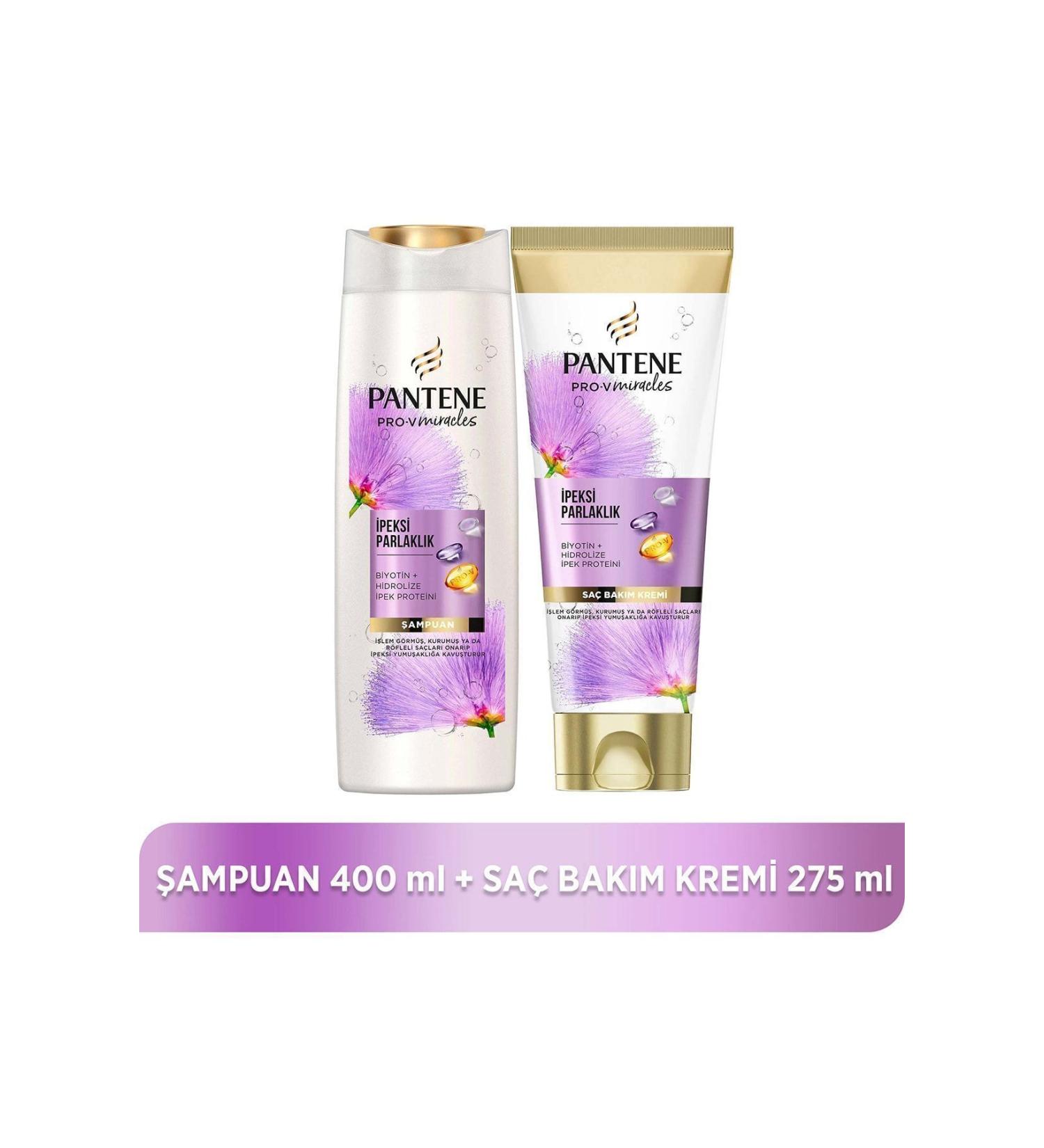 Pantene Pro-v Miracles Silky Shine 400 Ml Shampoo + 275 Ml Hair Care Conditioner - Buy Online on GoSupps.com
