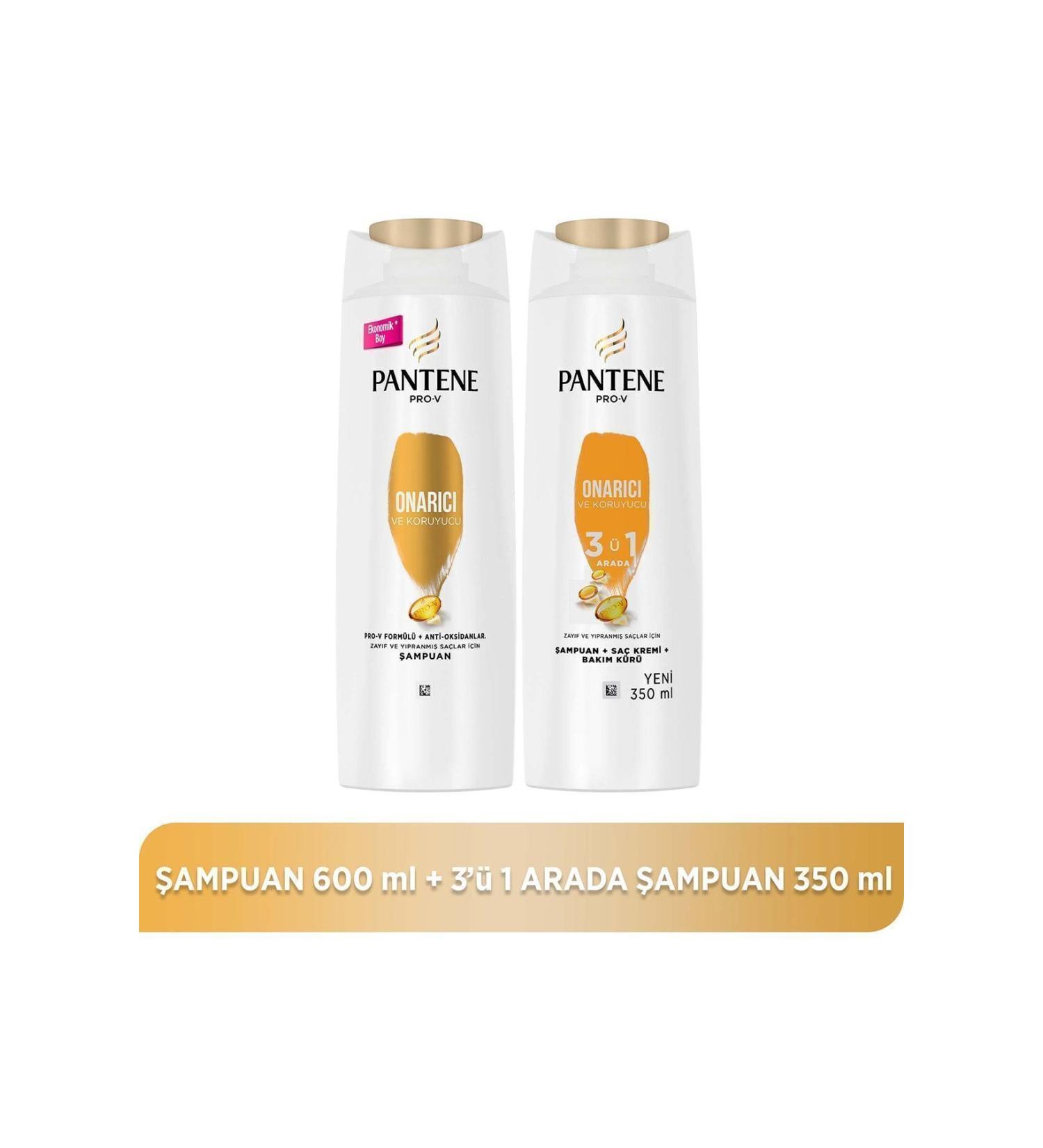 Pantene Pro-v Repair and Protection 600 ml Shampoo + 350 ml 3 in 1 Shampoo - Buy Online on GoSupps.com