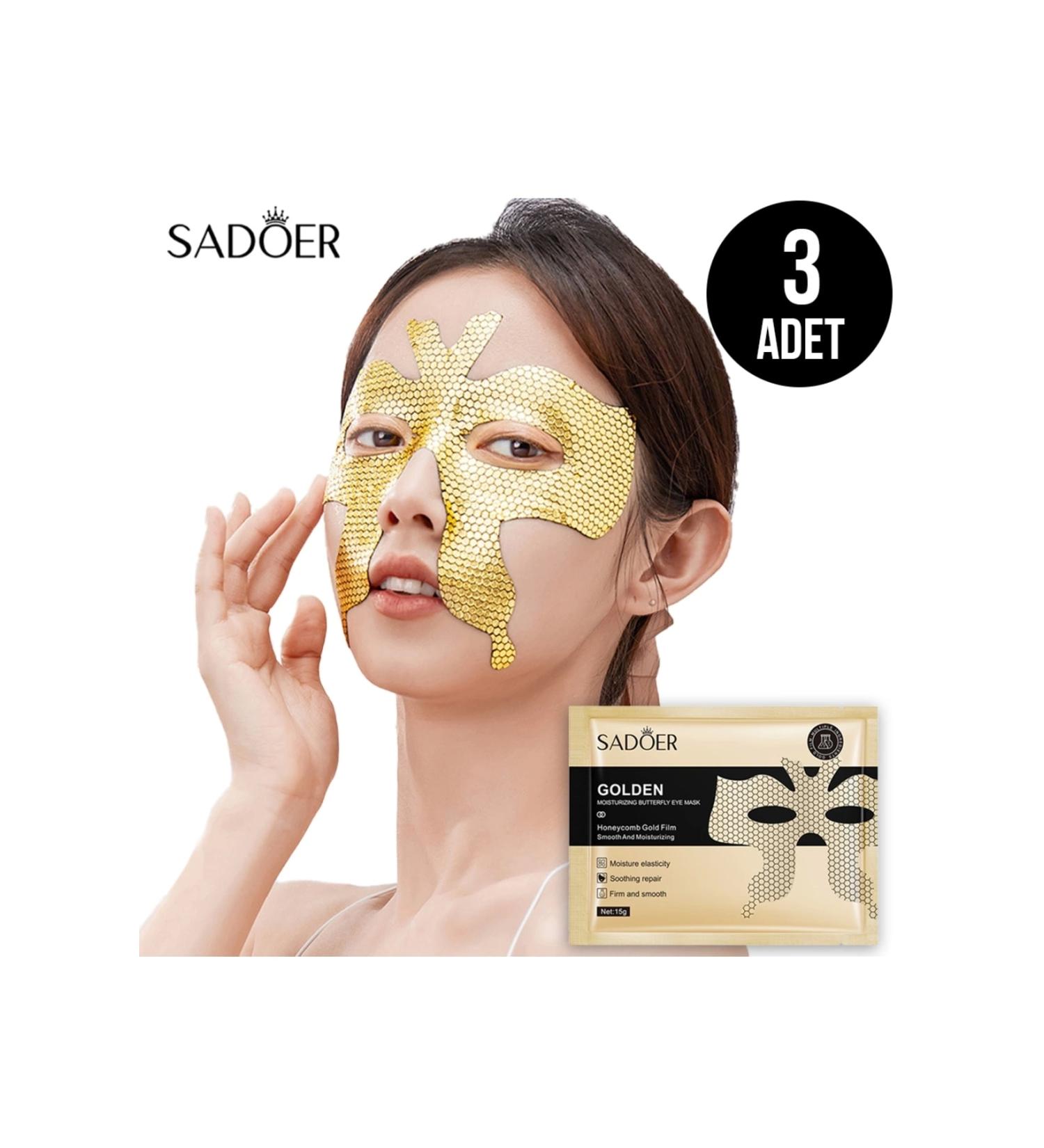 SADOER 24k Gold Butterfly Intensive Moisturizing Eye Contour Mask 3 Pieces - Buy Online on GoSupps.com