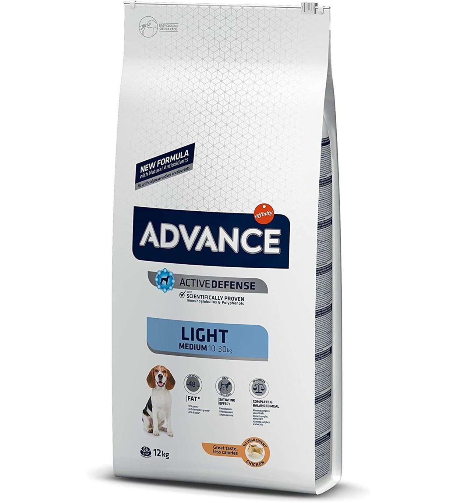 Advance Light Medium Low Calorie Chicken Medium Breed Dog Food 12 Kg