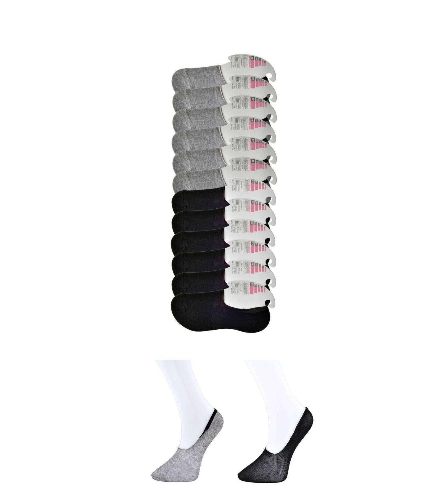 Skygo Black and Grey Women's Ballerina Socks 12 pairs