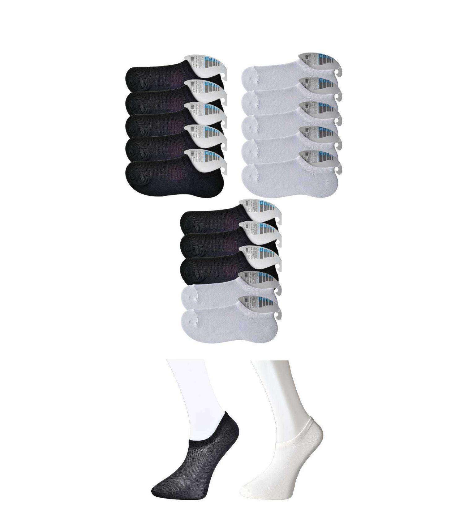 Skygo Black and White Men's Invisible Socks 15 pairs