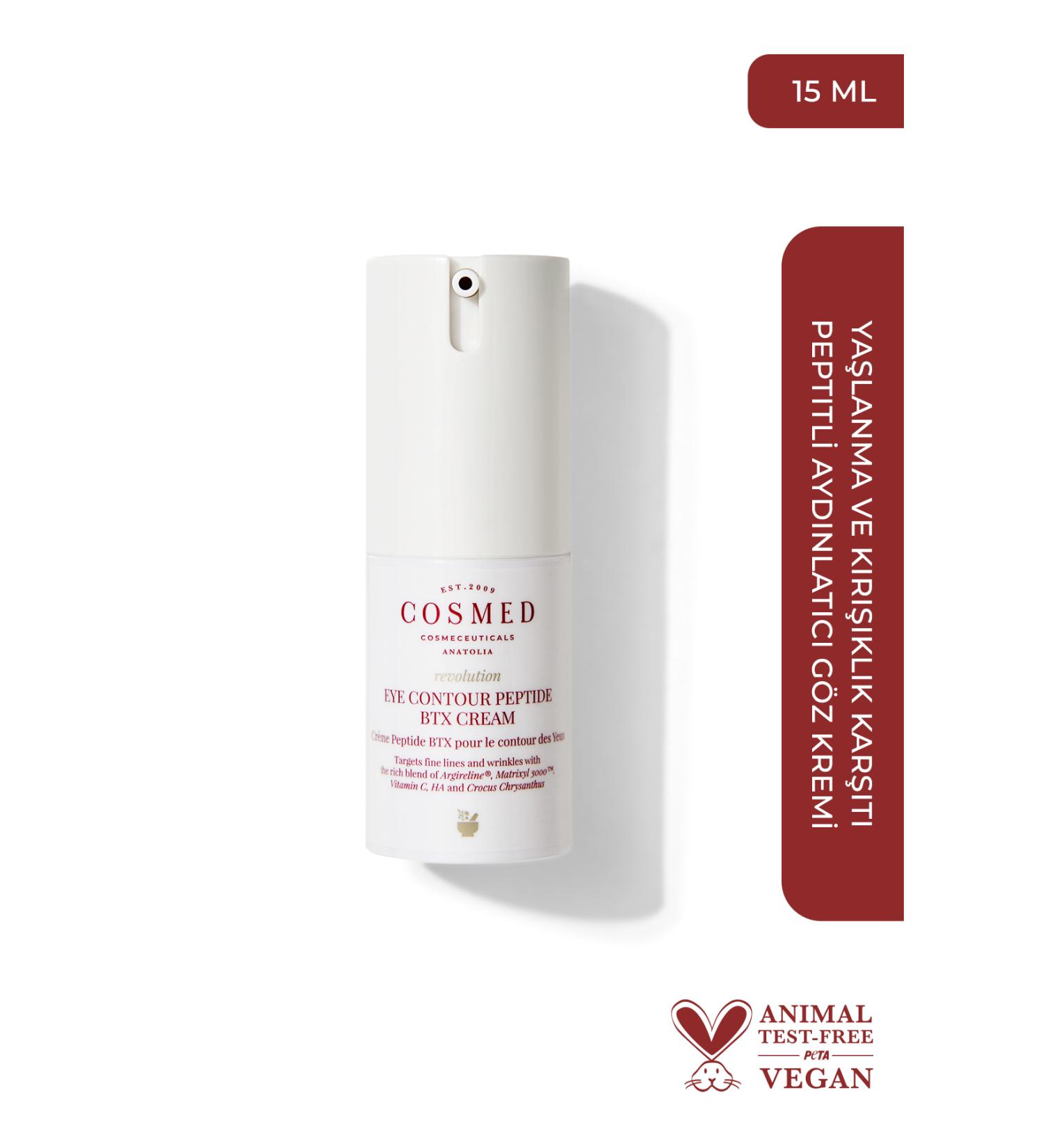 COSMED Revolution Eye Contour Peptide Cream Btx/Anti-aging and Anti-Wrinkle Peptide Eye Cream 15 ml