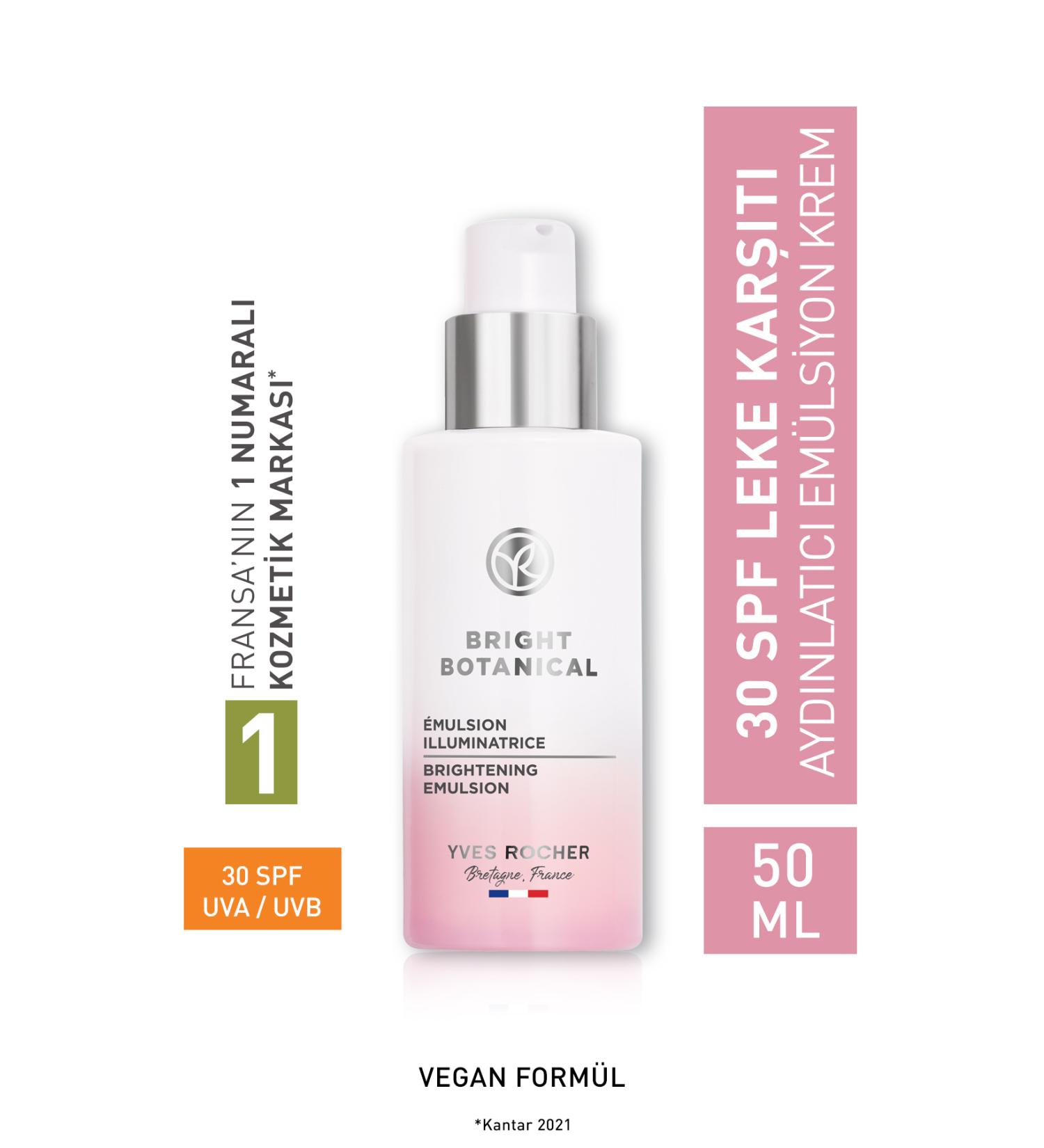 Yves Rocher Anti-Stain and Anti-Wrinkle Herbal Care Bright Botanical - Vitamin E - 30 Spf Emulsion Cream-50 ml - Buy Online on GoSupps.com