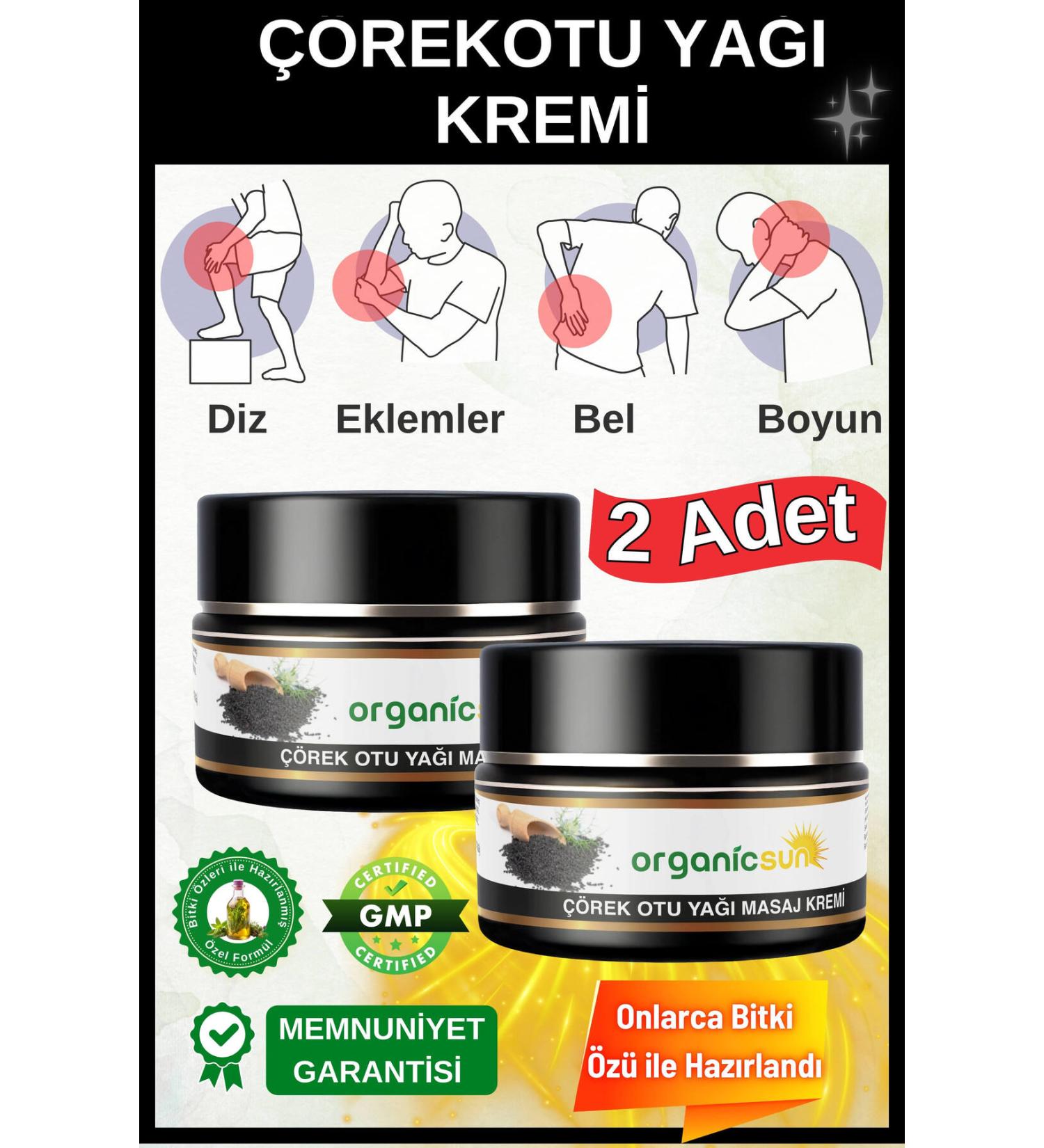 Organicsun Black Cumin Oil Pain Massage Cream Muscle Joint 100 ml X 2 Pieces Black Cumin Oil Cream - Buy Online on GoSupps.com