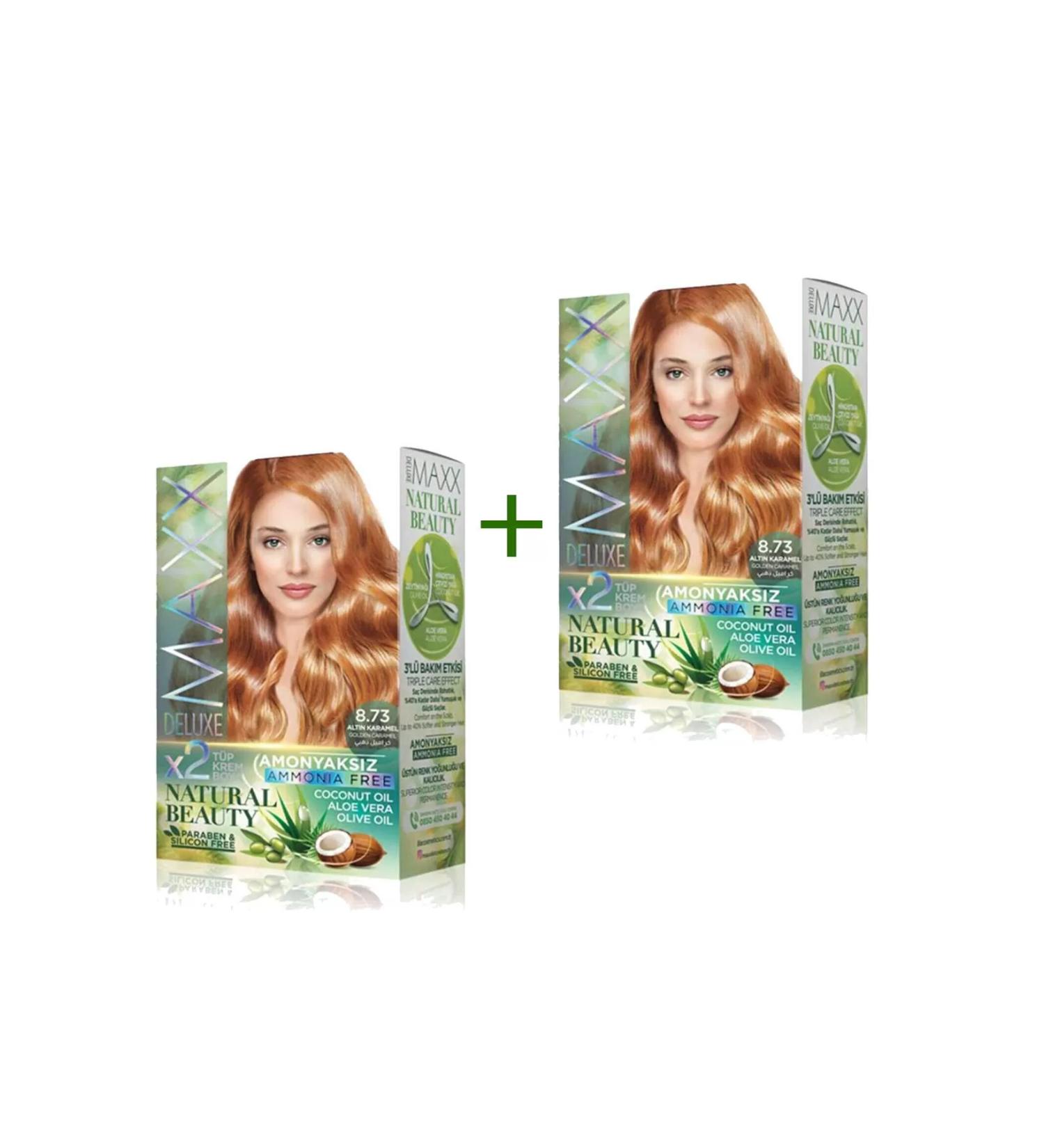 Skygo 2 Pack Natural Beauty Ammonia Free Hair Dye 8.73 Golden Caramel