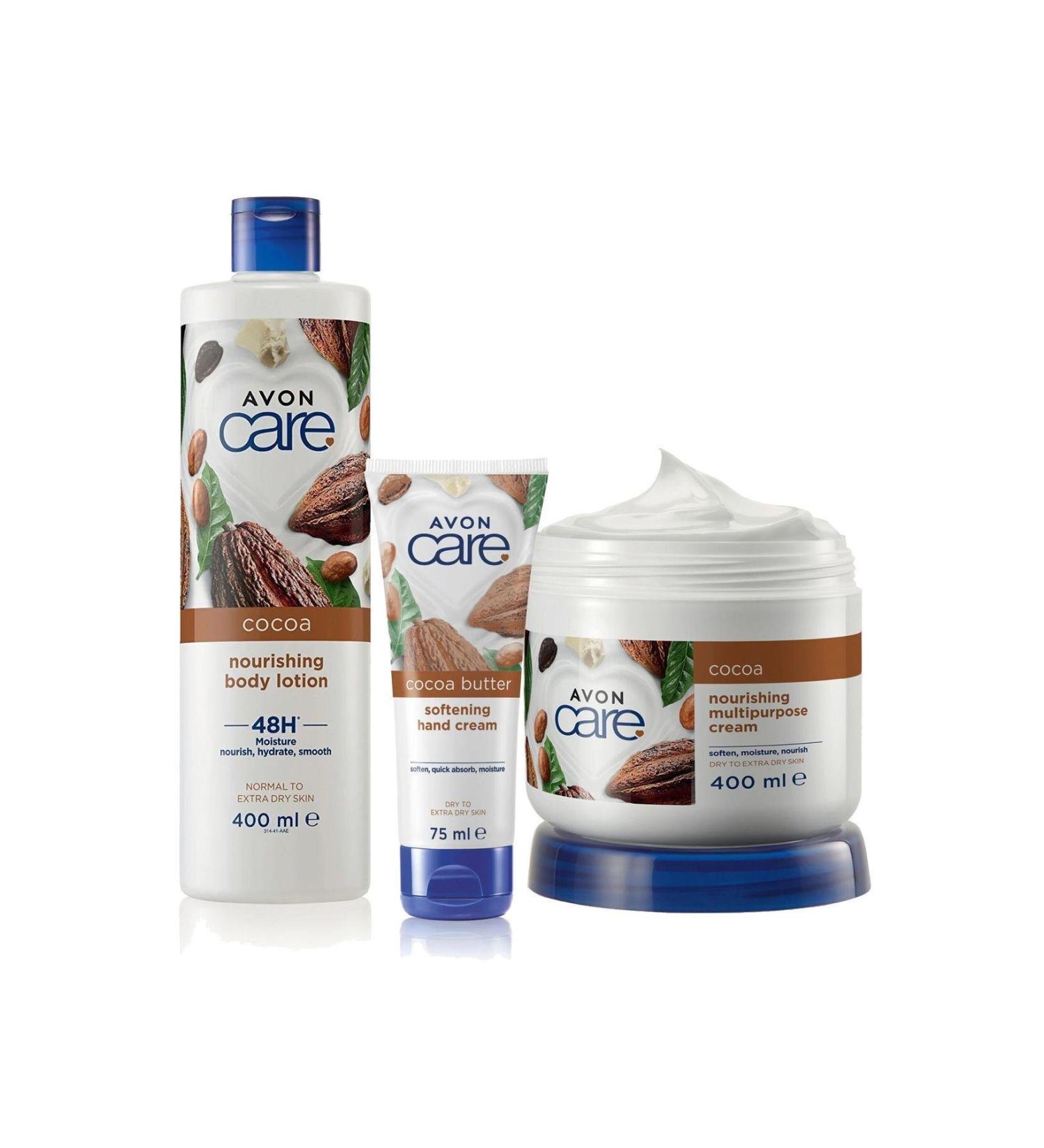 Avon Care Cocoa Butter Vitamin E Multi-Purpose Cream Lotion and Cream. Set of Three