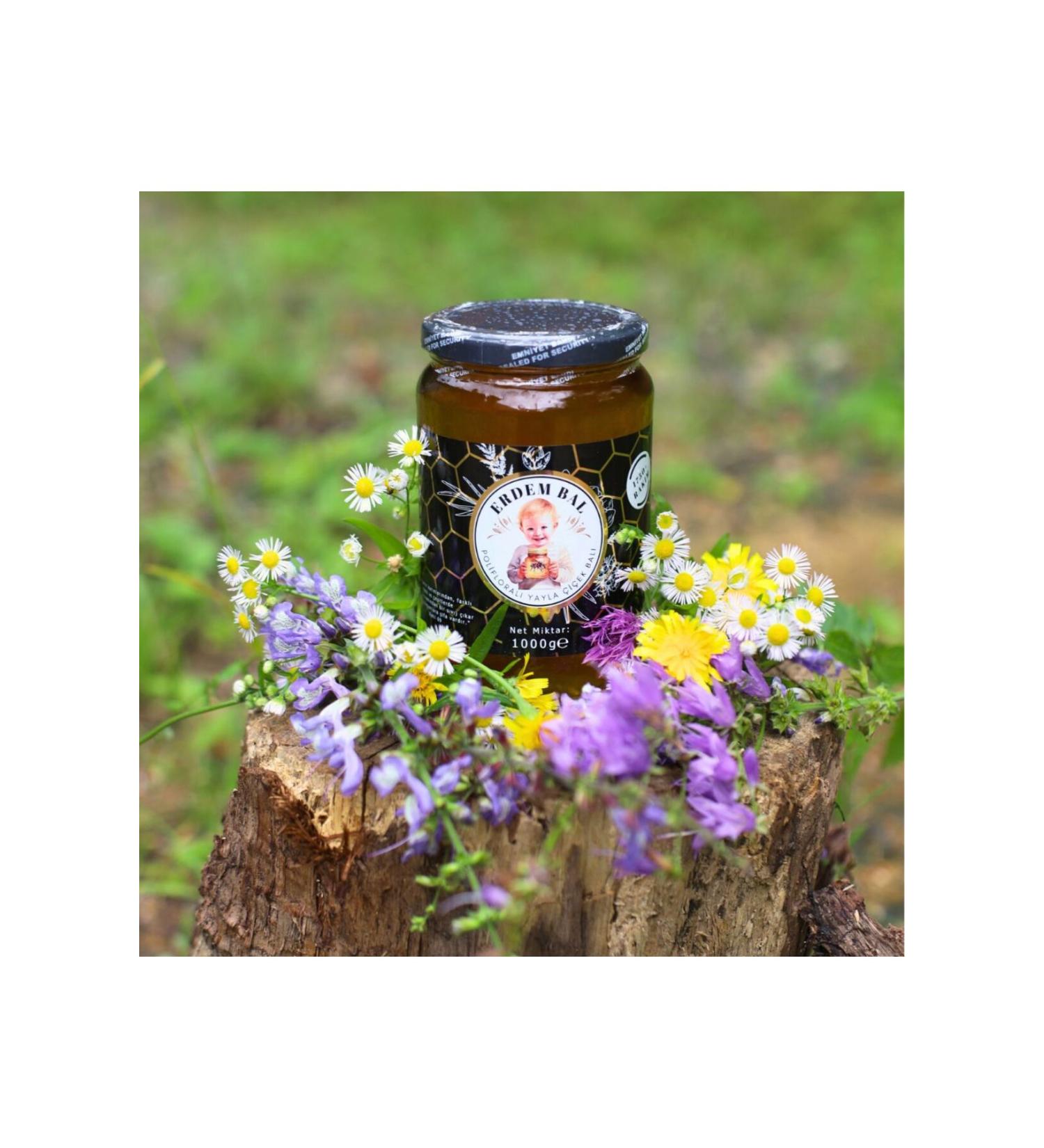 Erdem Honey Natural Polyflora 1000 gr Pure Yayla Flower Honey - Buy Online on GoSupps.com