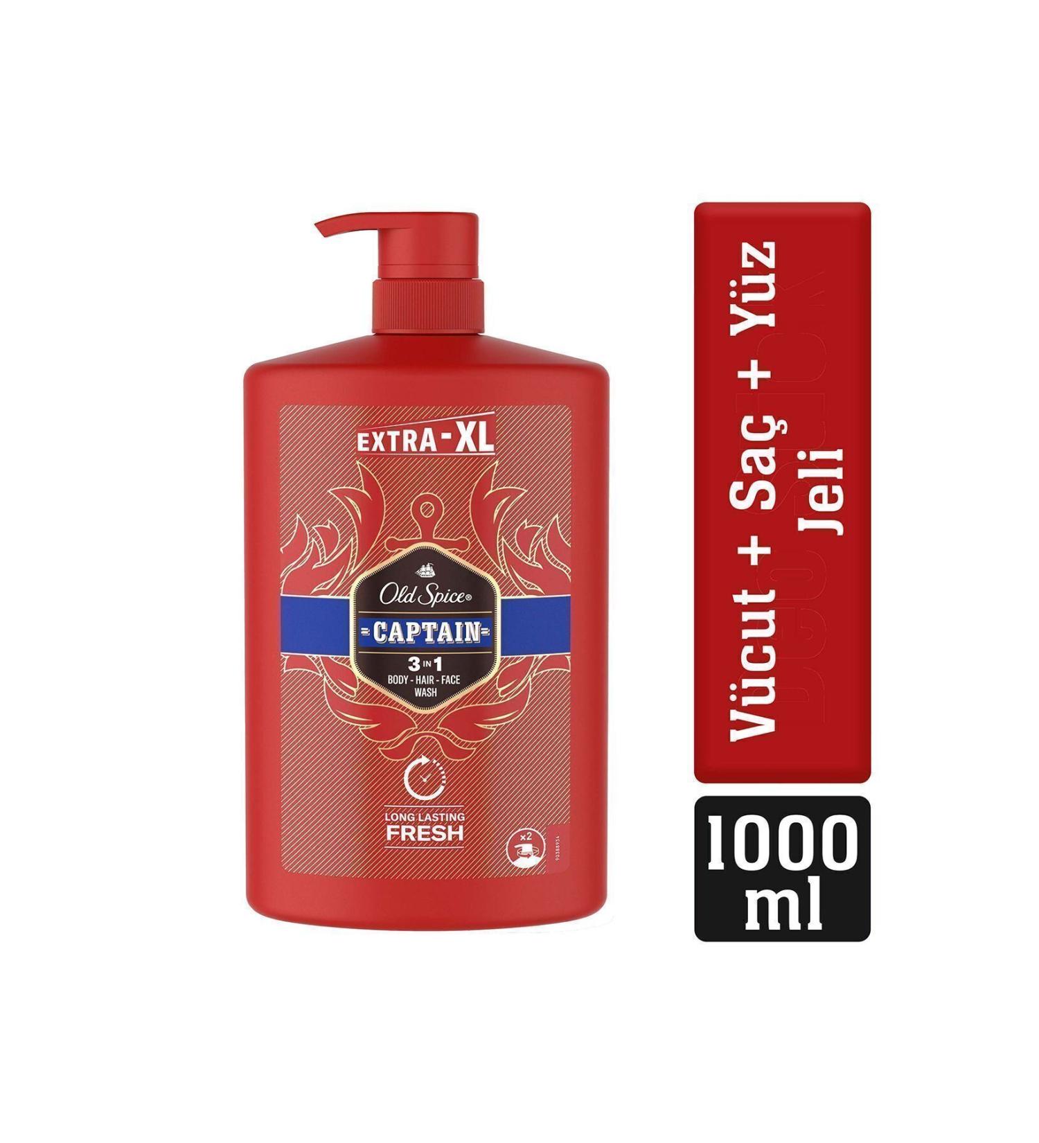 Old Spice Captain Men's Shower Gel and Shampoo 1000 ml Extra-XL - Buy Online on GoSupps.com