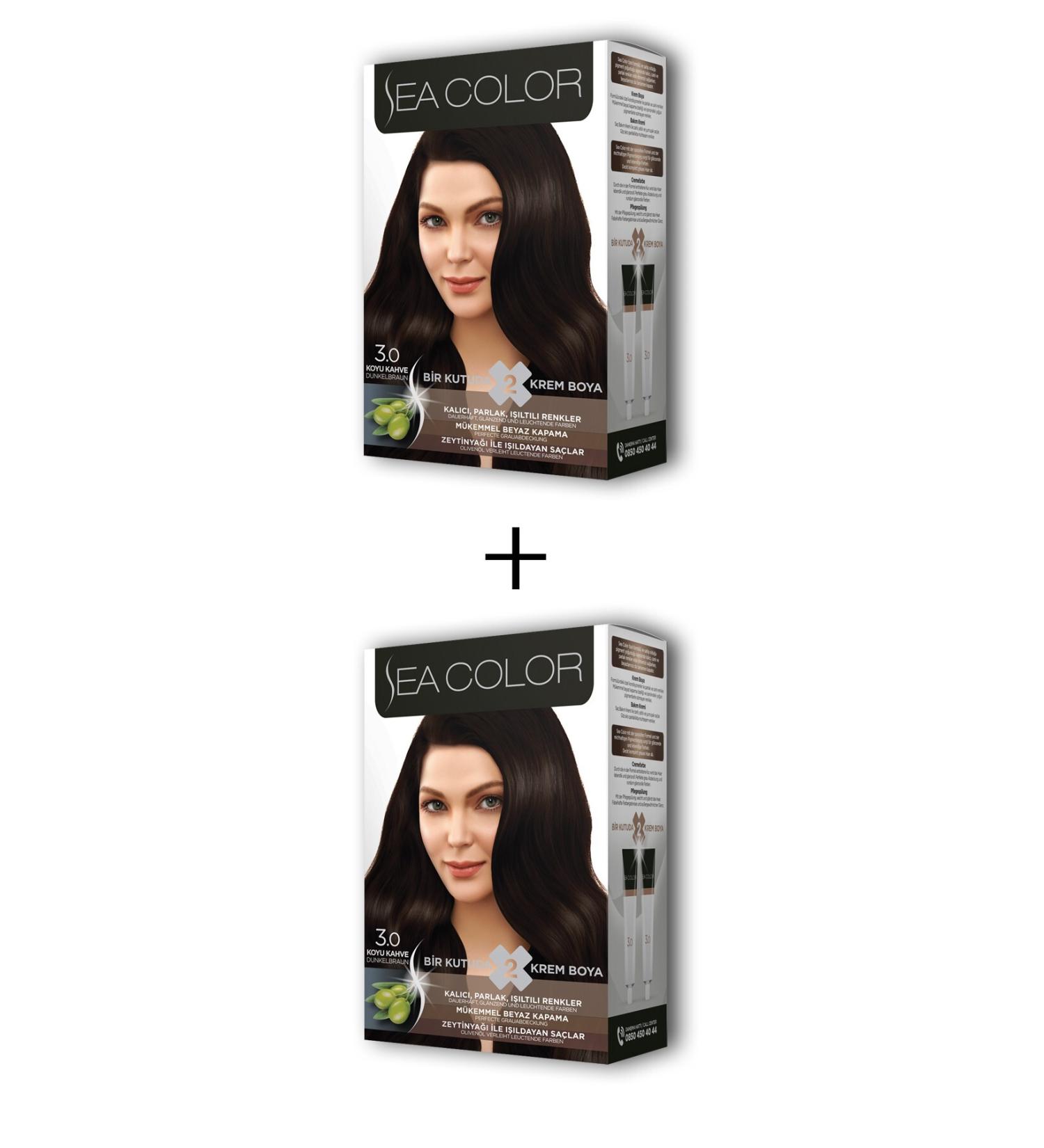 Skygo 2X2 Tube Cream Hair Dye Set Dark Brown No:3.0