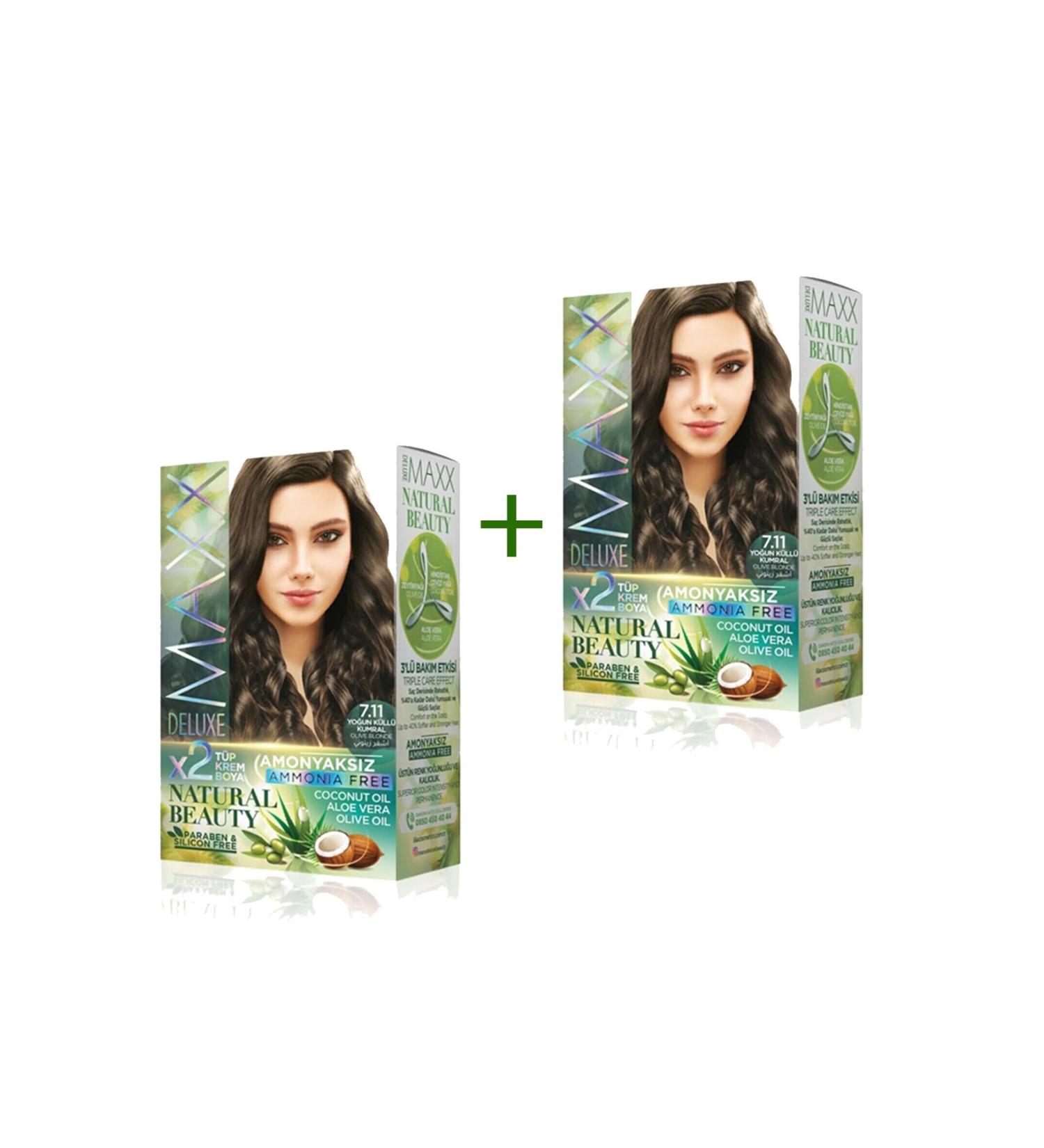Skygo 2 Pack Natural Beauty Ammonia Free Hair Dye 7.11 Intense Ash Blonde