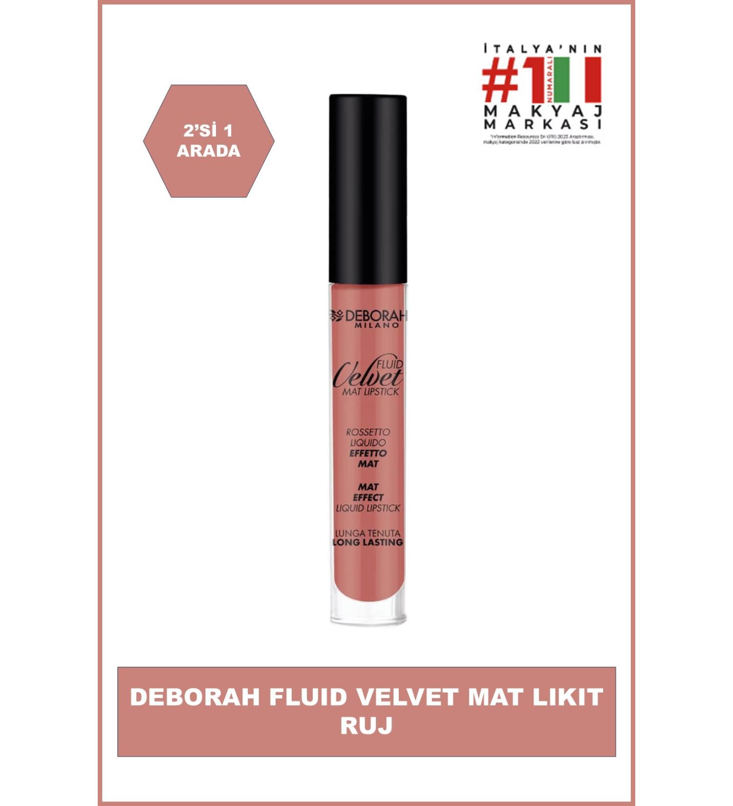 Deborah Fluid Velvet Matte Liquid Lipstick No: 1